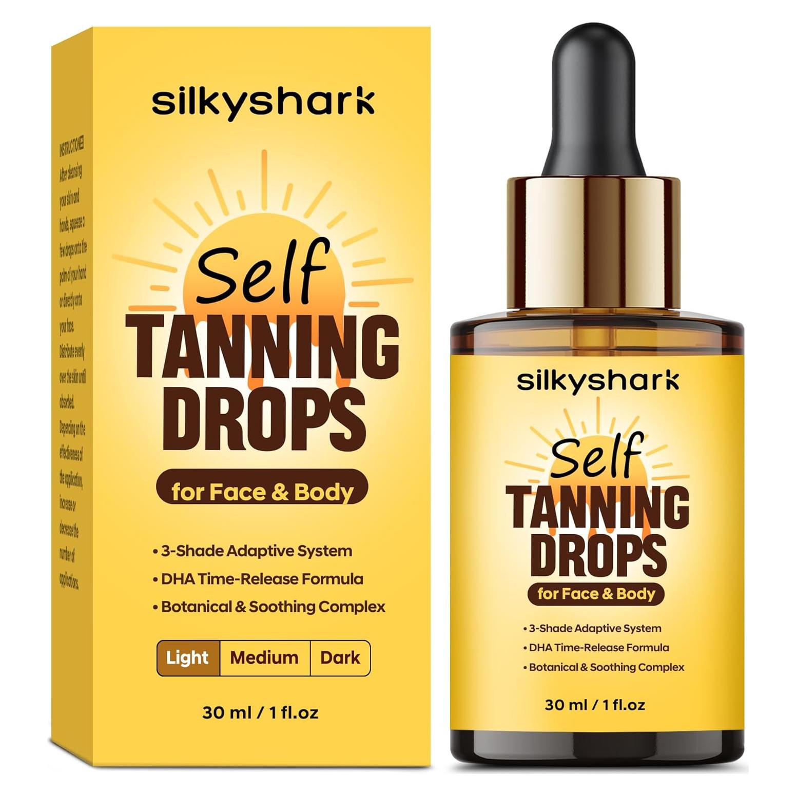 Gotas de bronceado facial SilkyShark 30 ml tono claro