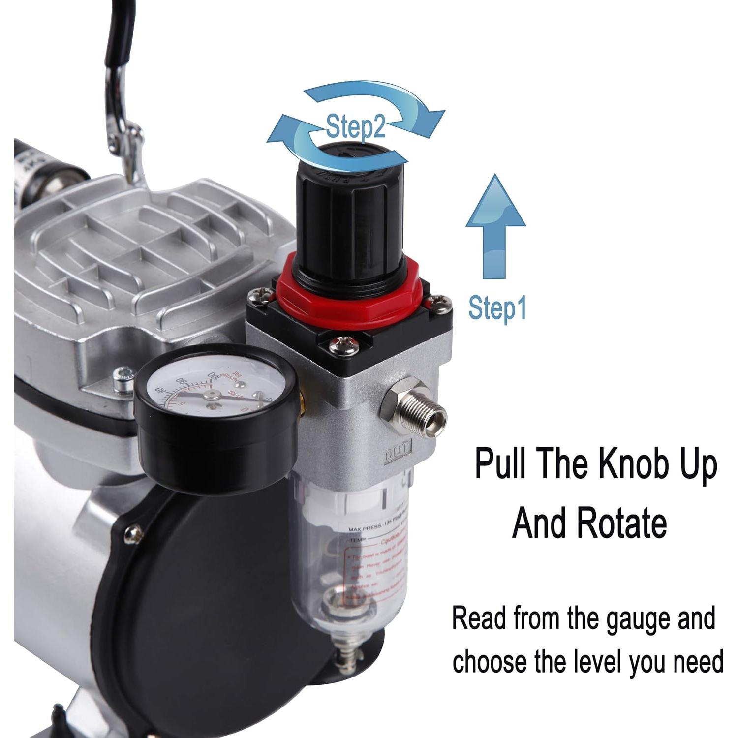 Kit de Aerógrafo Timbertech AS18-2K con Compresor y Accesorios