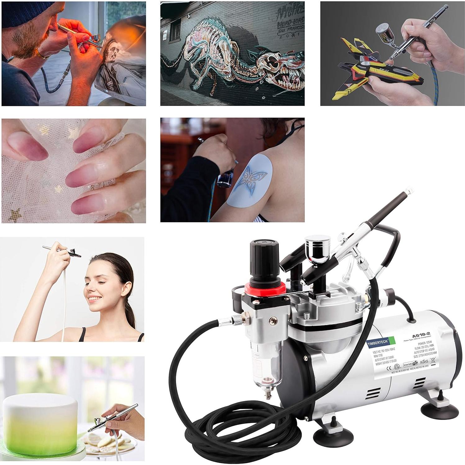 Kit de Aerógrafo Timbertech AS18-2K con Compresor y Accesorios