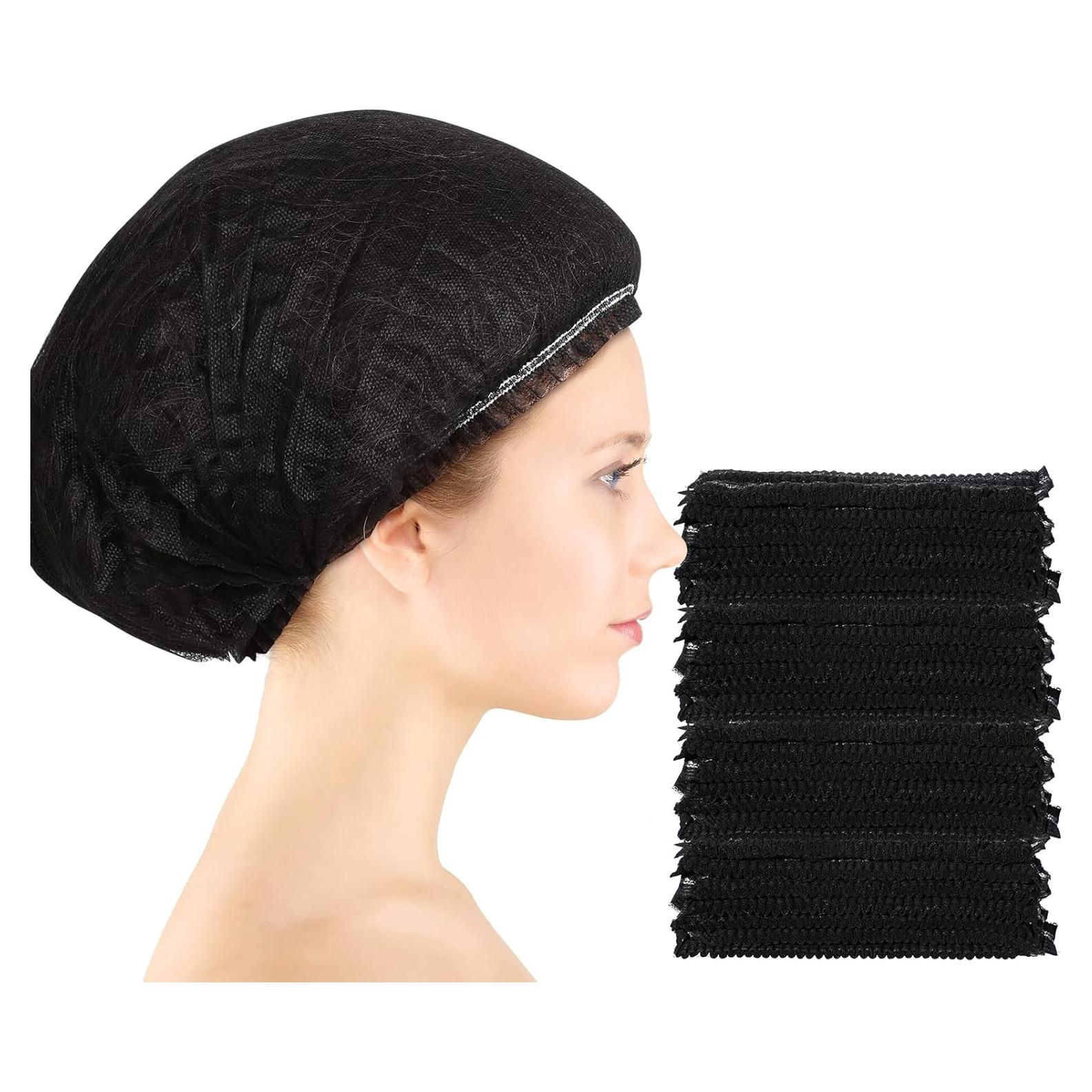 100 Gorras Bouffant Desechables Geyoga 53 cm Negro