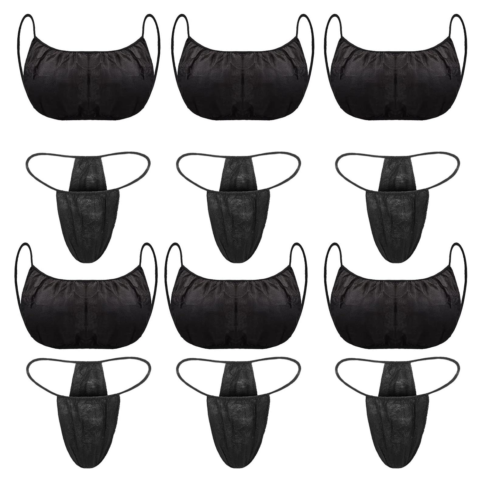 50 Piezas Sujetadores y Bragas Desechables Yahenda - Negro