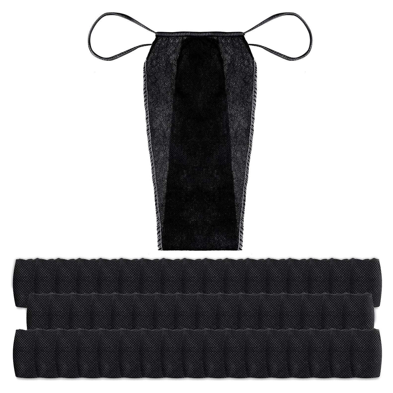 Bragas Desechables Tanga Geyoga 50 Pcs Negro para Mujeres