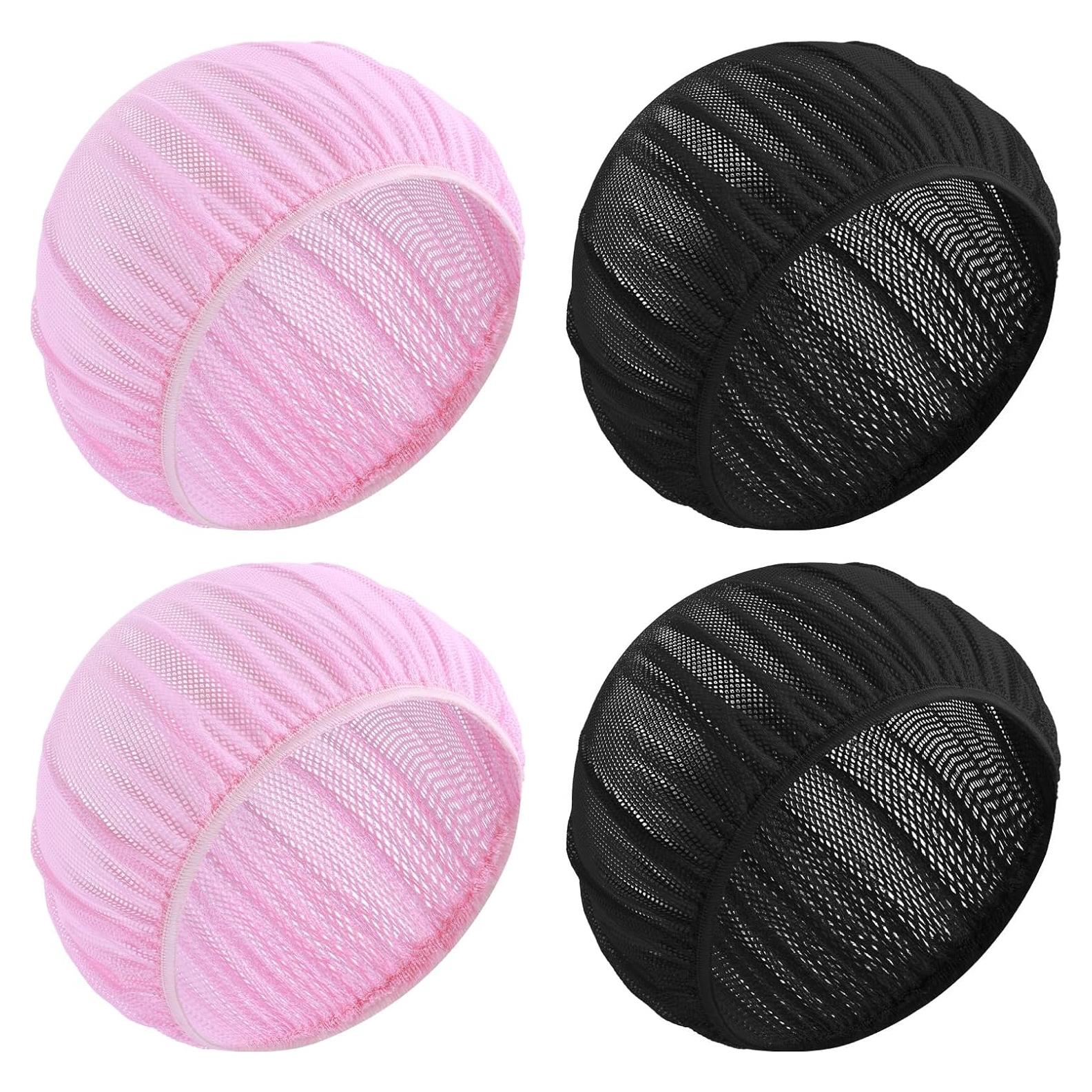 4 Bonetes de Malla para Dormir Dimeho Rosa/Negro Talla Única