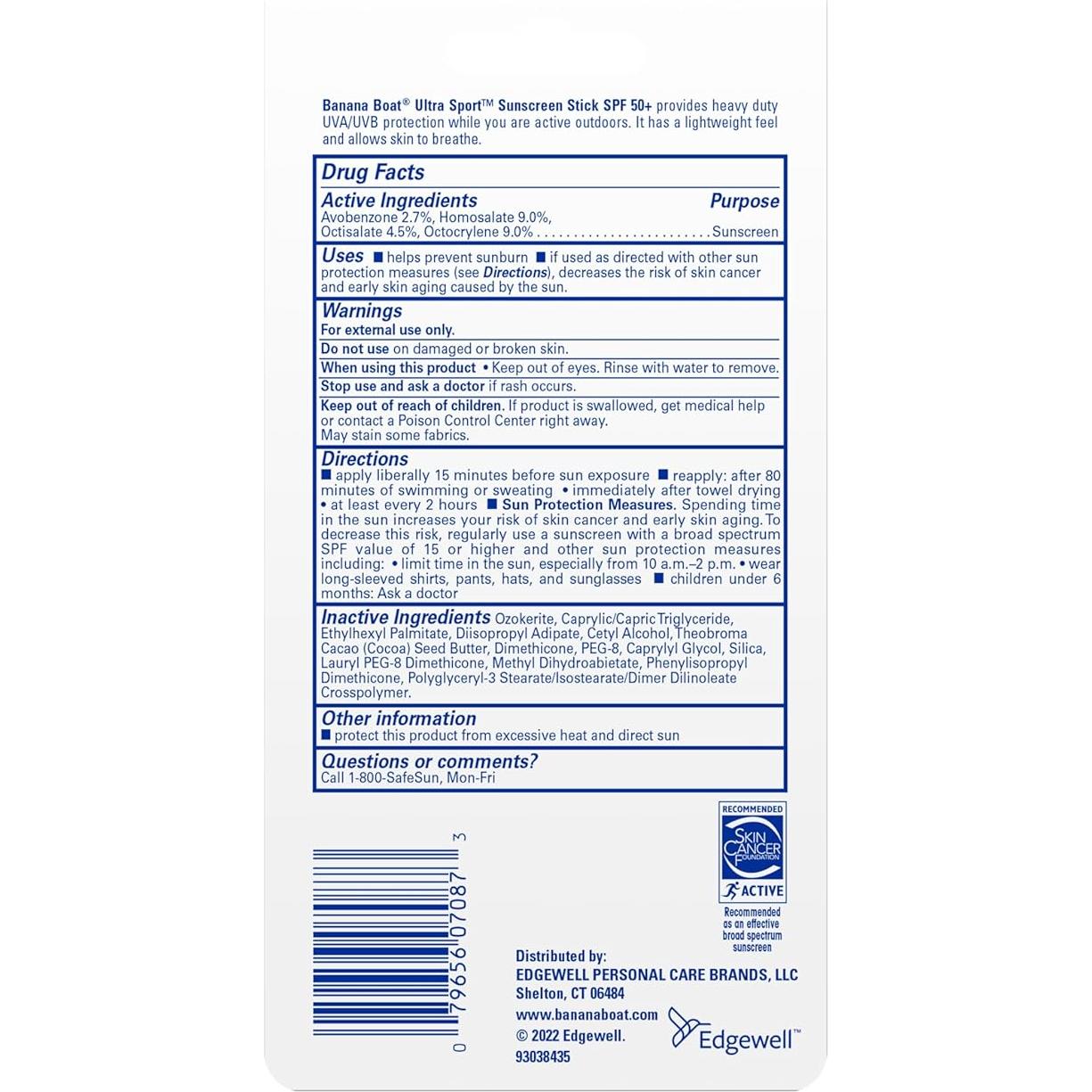 Protector Solar Banana Boat Sport Ultra Stick SPF 50 - 42.5g