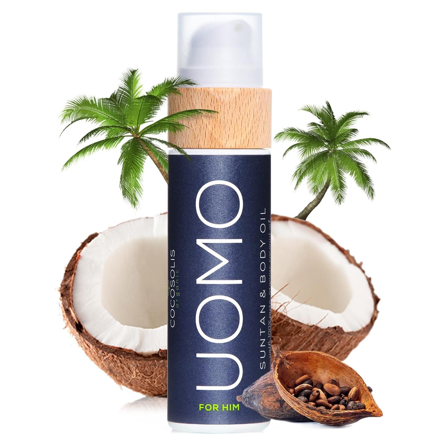 Aceite de Bronceado Orgánico COCOSOLIS UOMO 207ml - Aroma Coco Negro