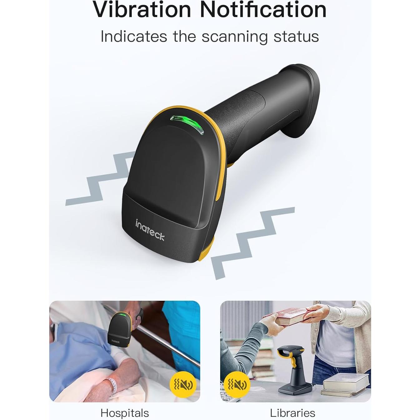 Escáner de Código de Barras 2D Inateck BCST-54 Negro con Base