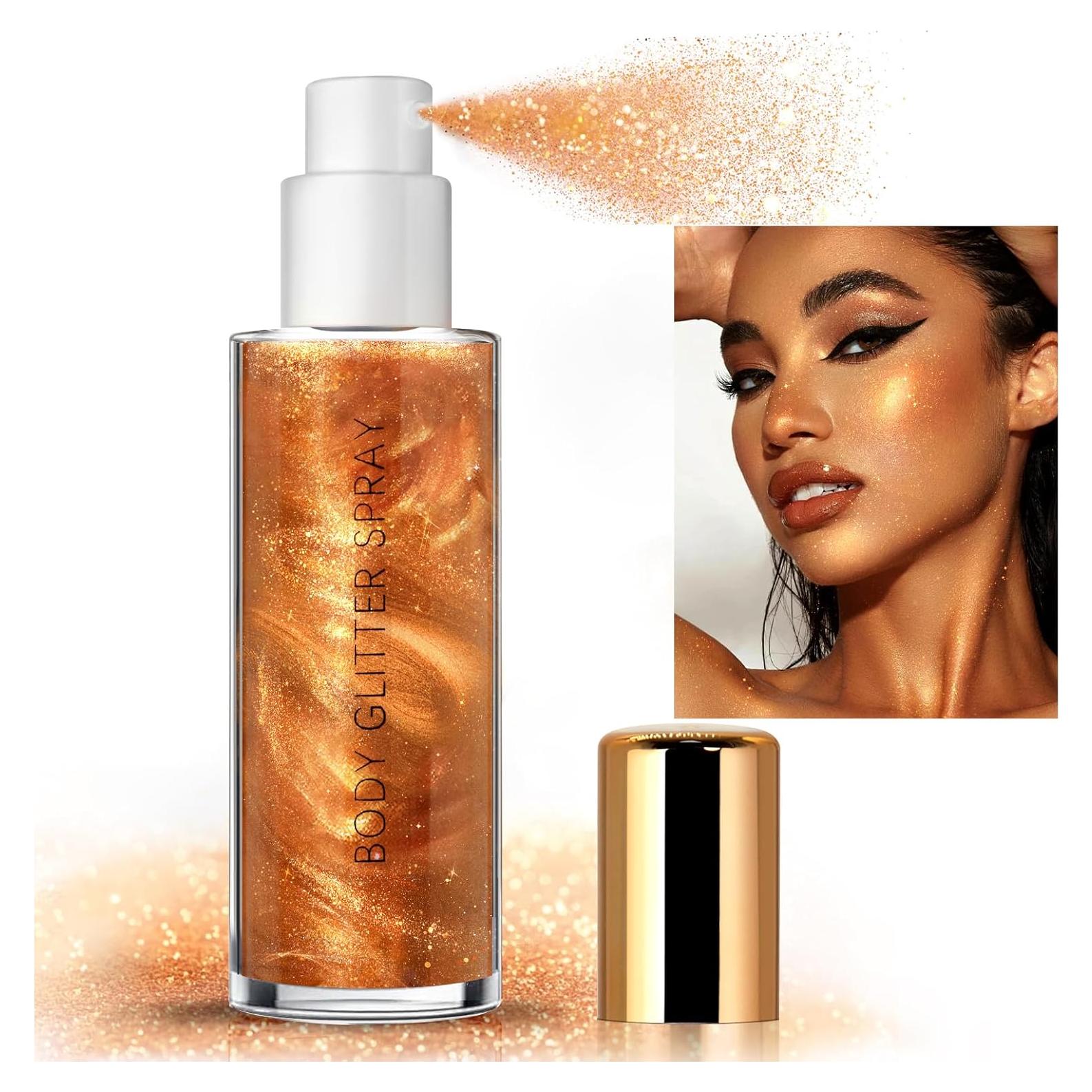 Spray Brillante HOSAILY 168g Dorado para Cuerpo y Cabello