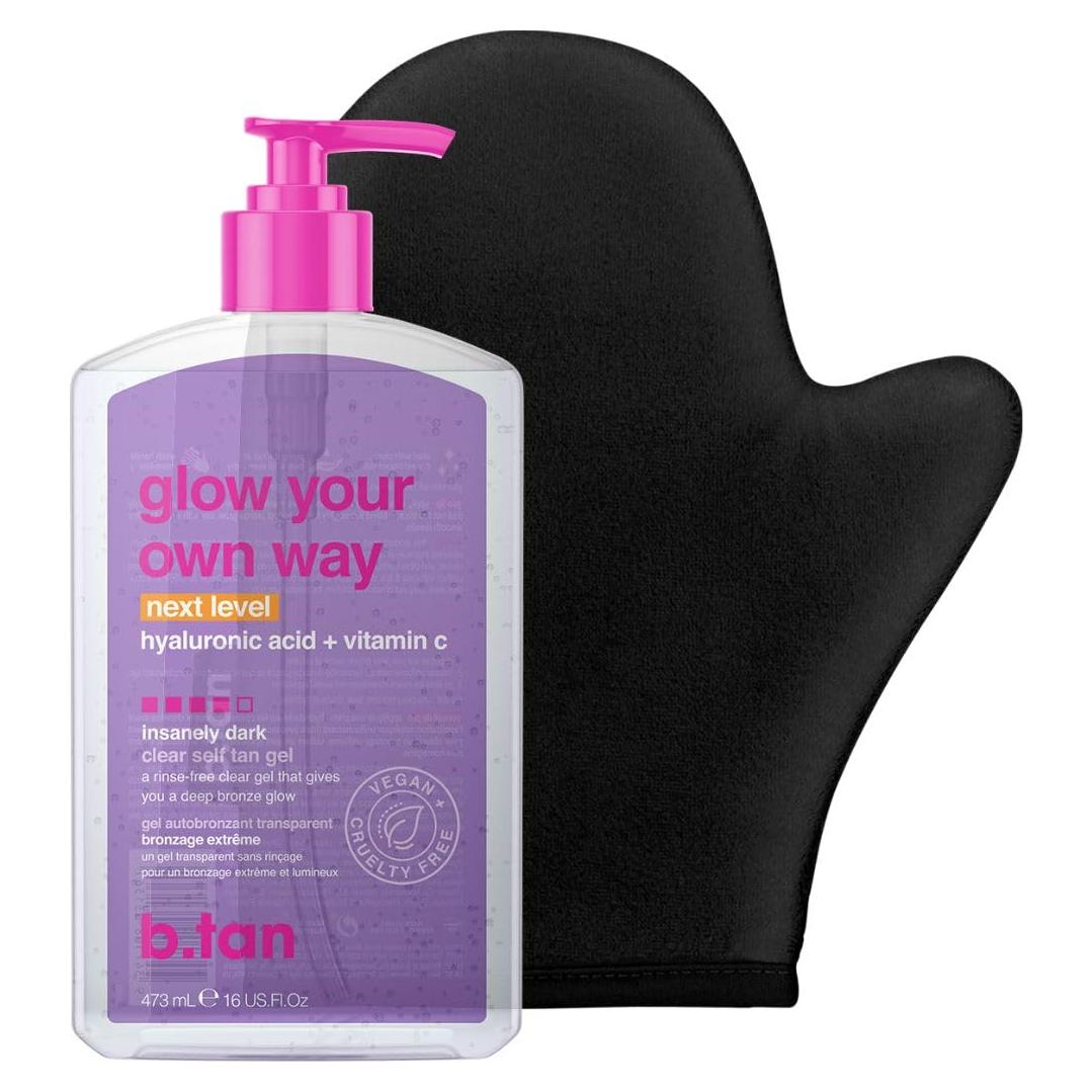 Gel Autobronceador Claro Insanamente Oscuro B.Tan 473 ml con Mitón