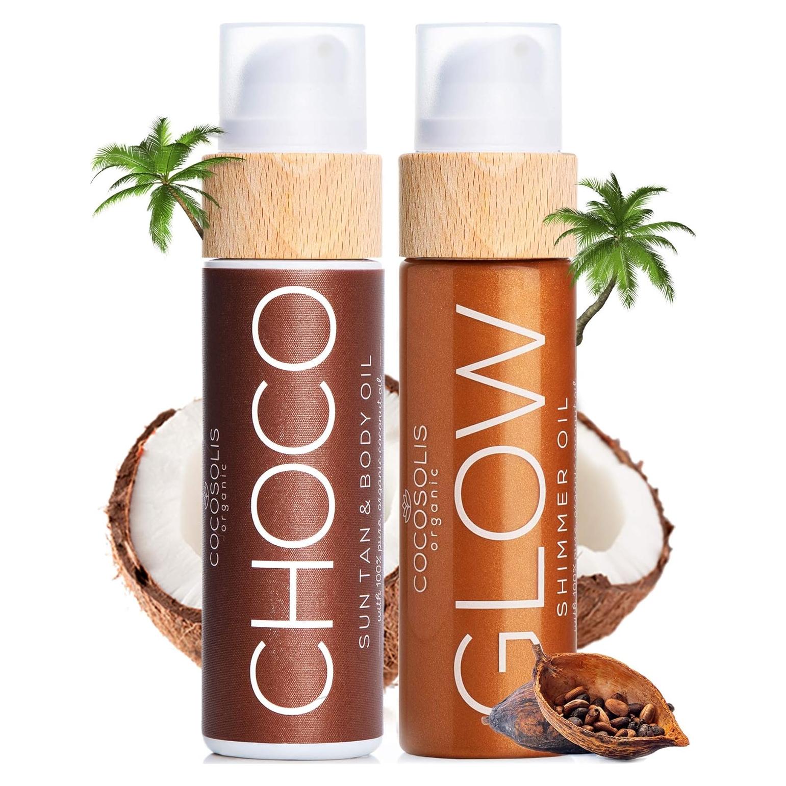 Paquete COCOSOLIS Aceite Bronceador Choco y Loción Brillante