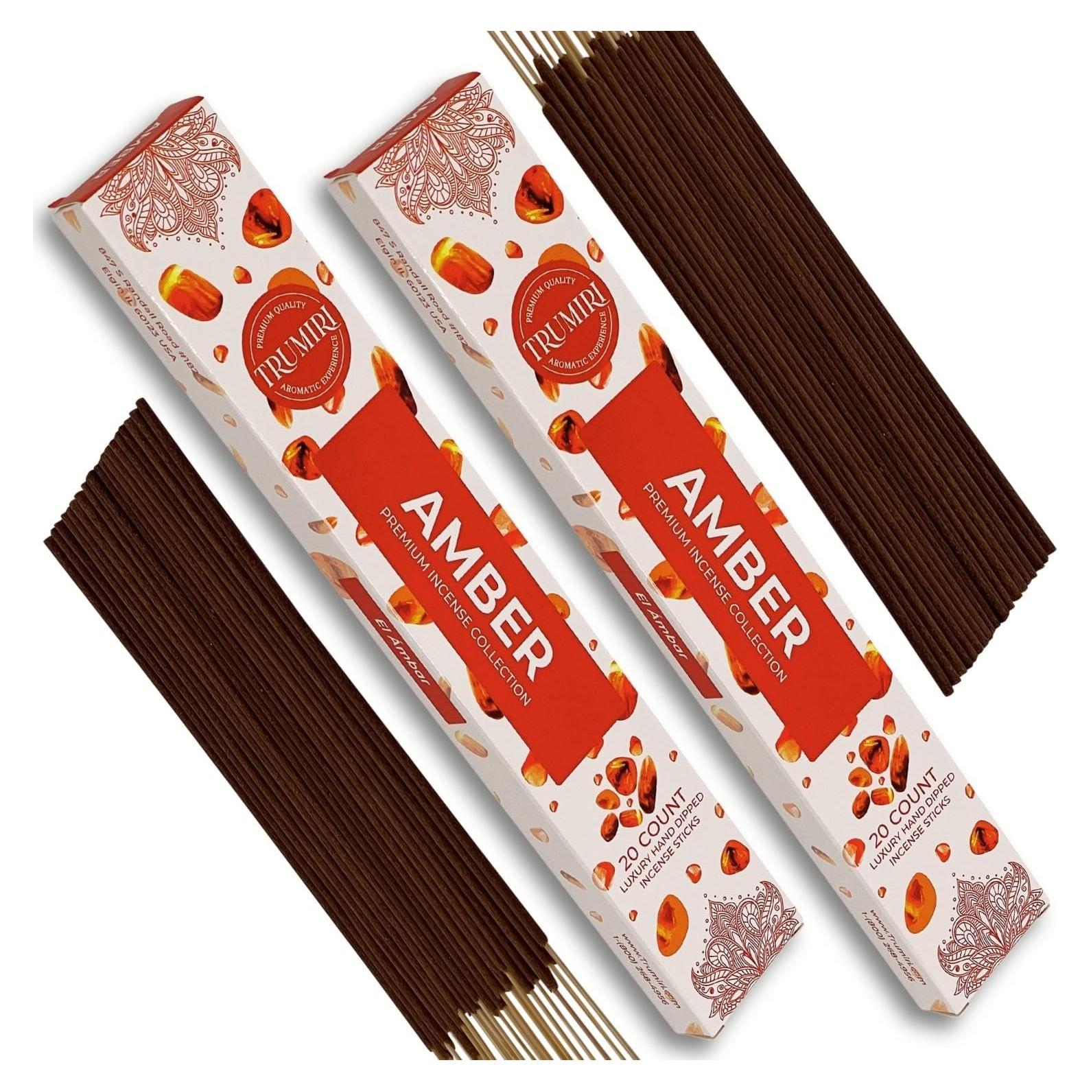 Varitas de Incienso Ámbar TRUMIRI - Paquete Doble 40 Varitas