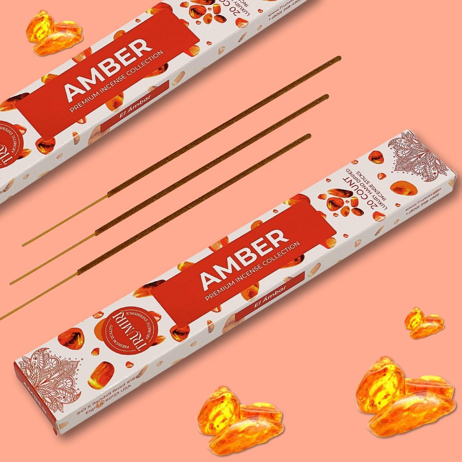 Varitas de Incienso Ámbar TRUMIRI - Paquete Doble 40 Varitas