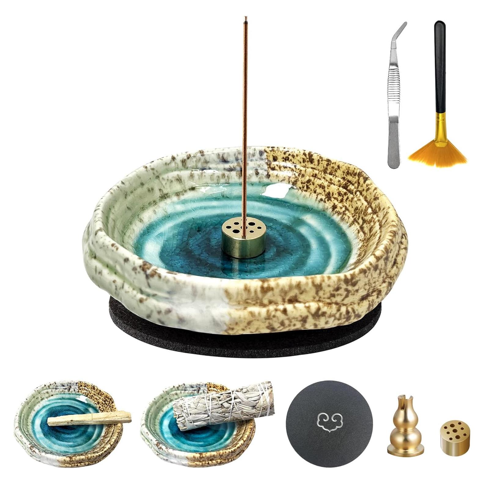 Quemador de Incienso Cerámica X&Y Life 13 cm Azul