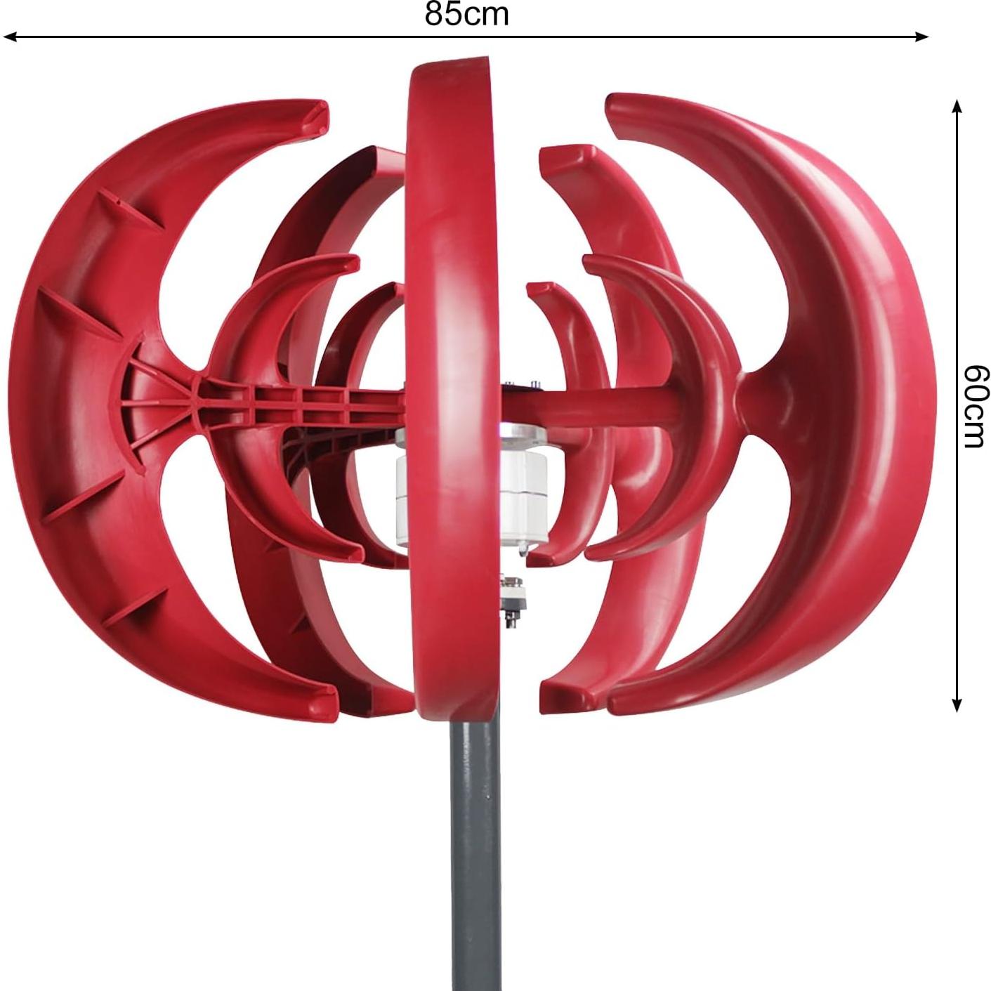 Generador Eólico 4500W Masiunoz 12V 5 Aspas Rojo