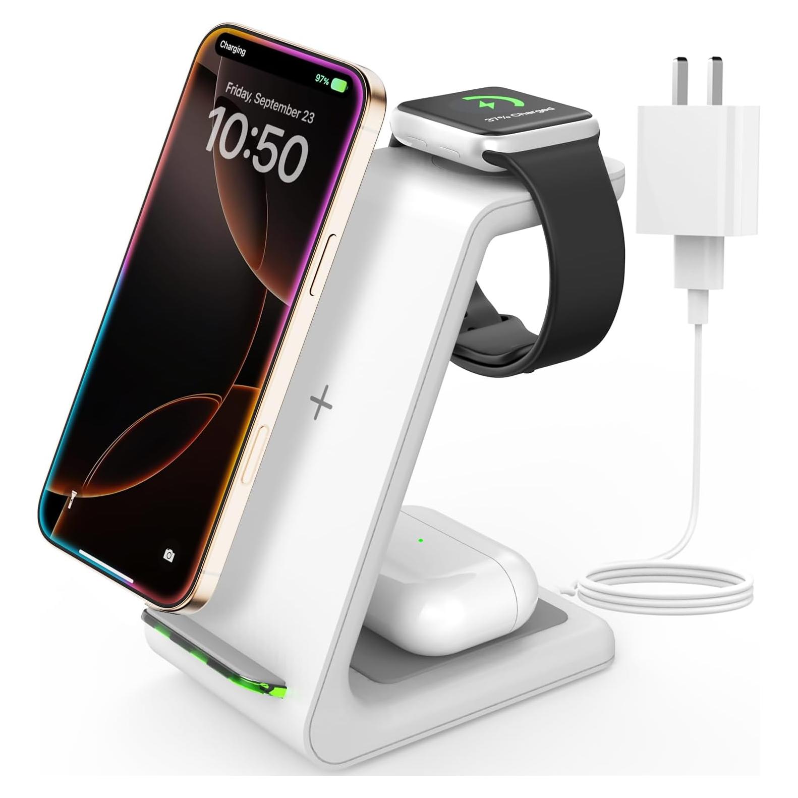 JoyGeek Estación Carga Inalámbrica 3 en 1 para Apple