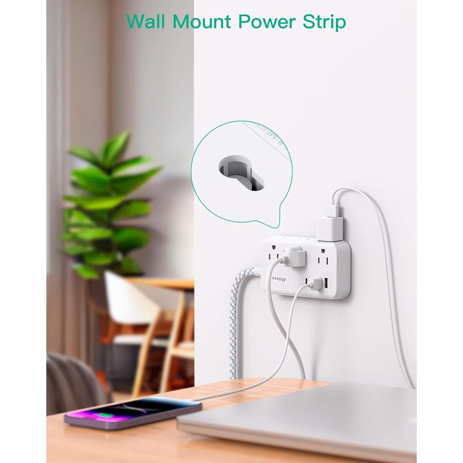 Regleta de enchufes MIFASOPOWER 6 salidas 4 USB 1.52m