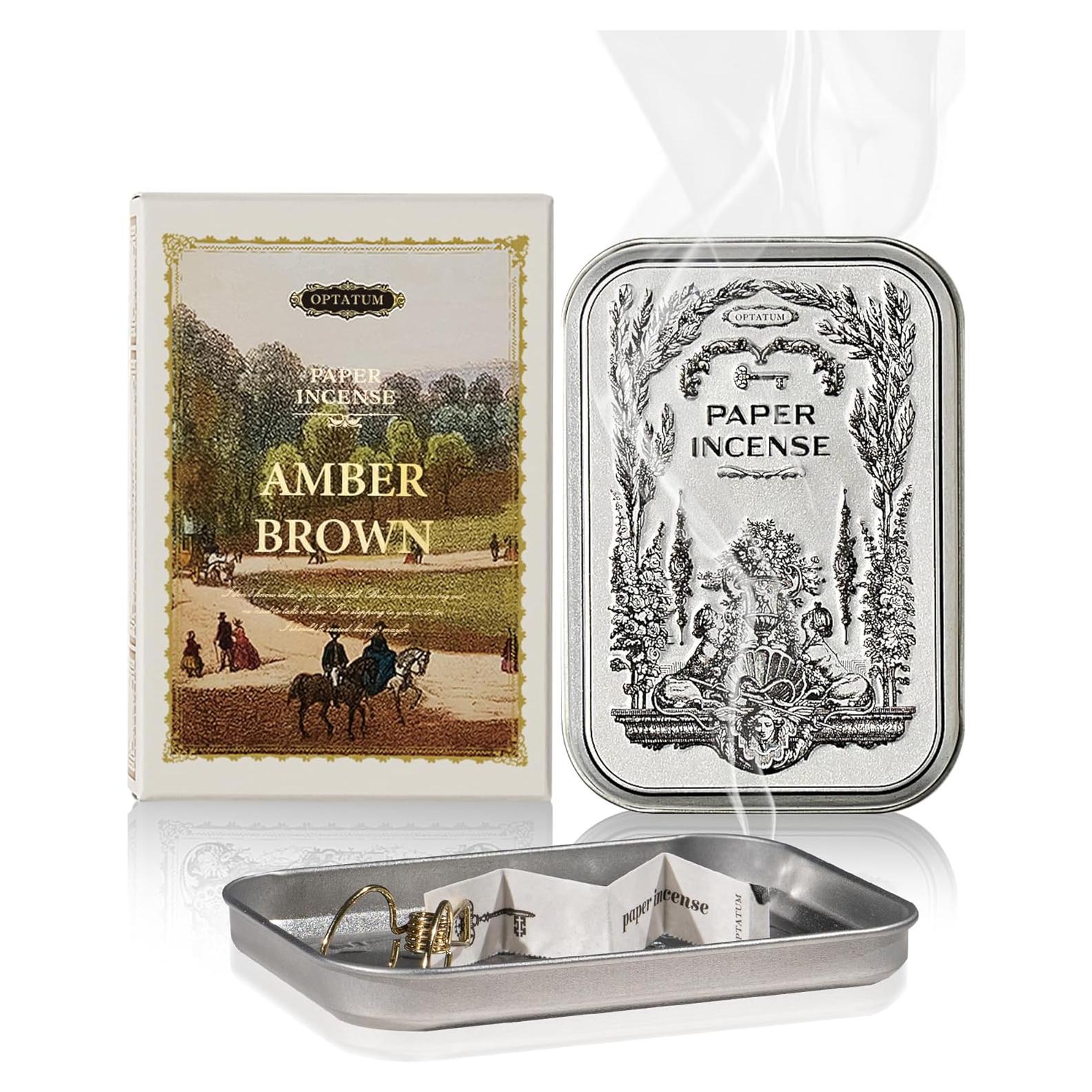 Incienso de Papel OPTATUM 48 Piezas Marrón Ámbar - Aromaterapia