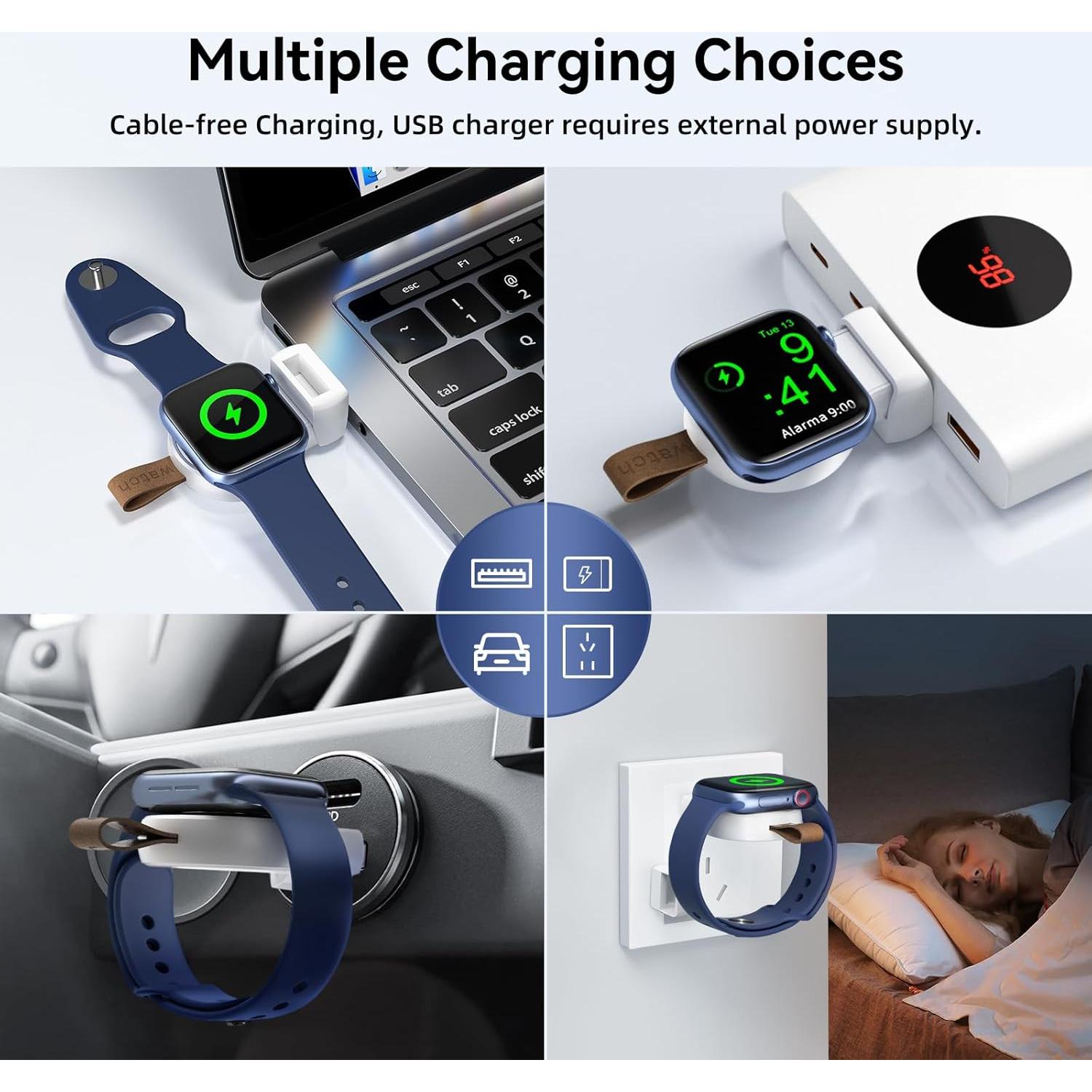 Cargador Inalámbrico NEWDERY para Apple Watch 7 6 5 4 3 2 1 SE