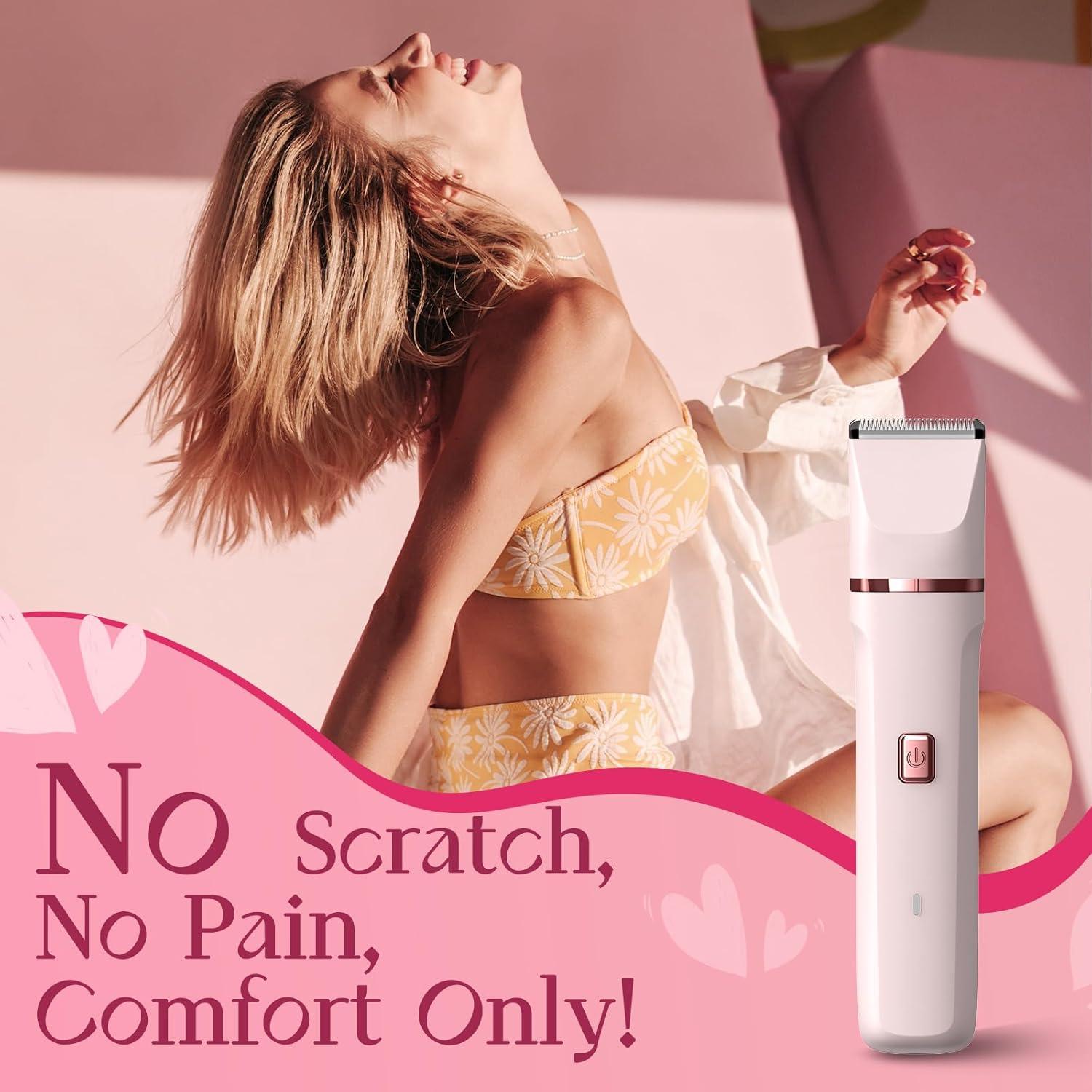 Recortadora de Bikini Risina Rosa 2-en-1 Inalámbrica IPX7