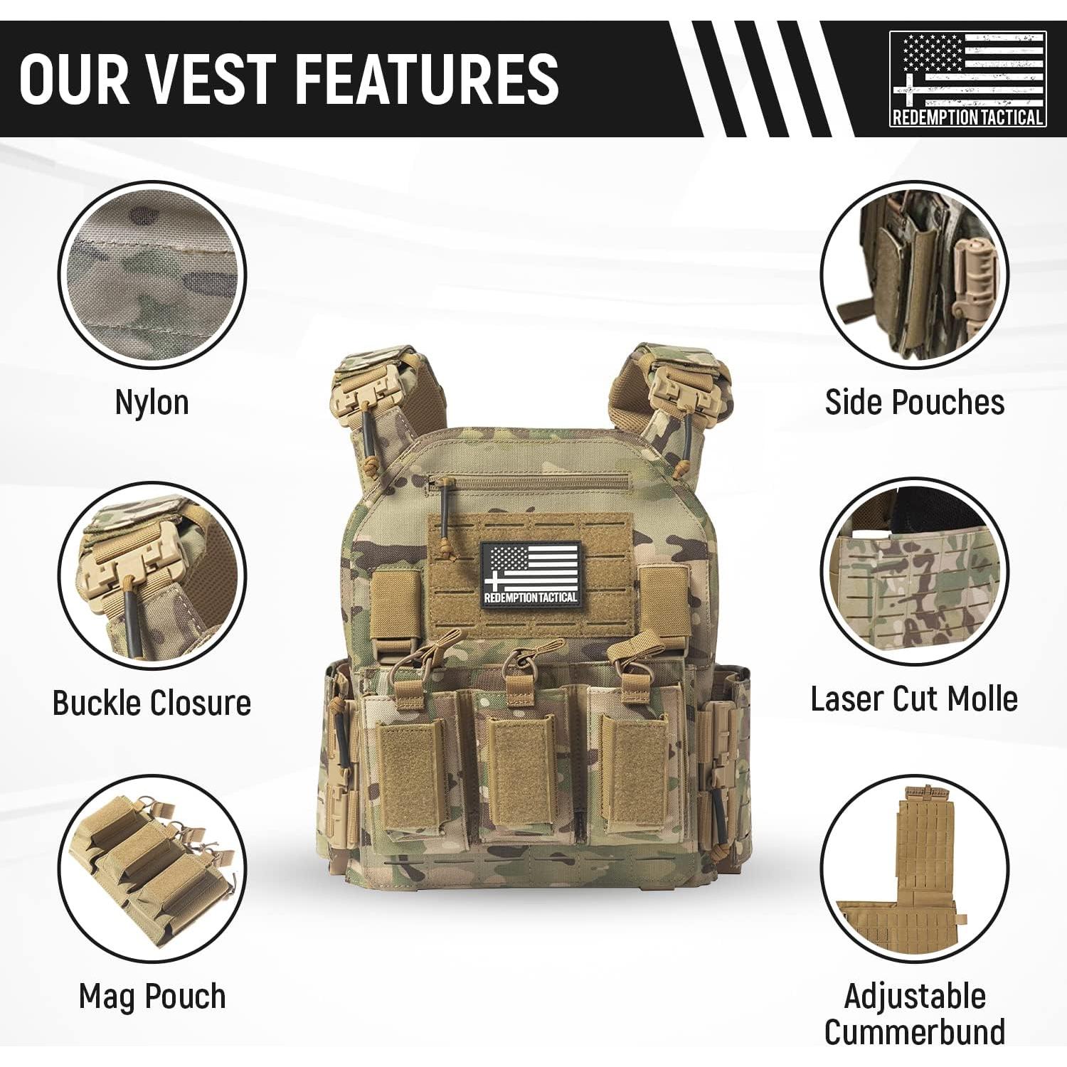 Chaleco Táctico Molle Crusader 2.0 con Bolsillos y Triple Mag