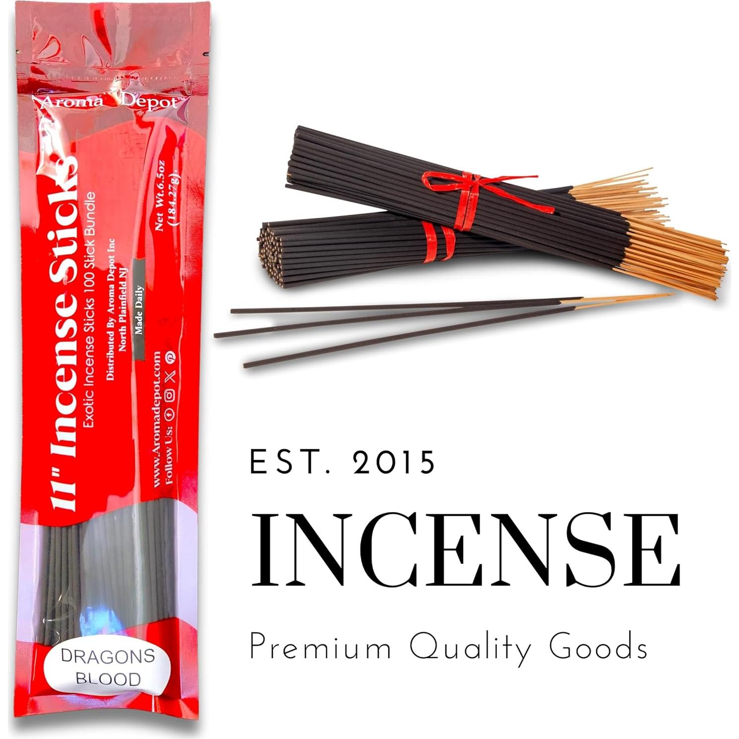 Varitas de Incienso Aroma Depot Sangre de Dragón 11" 500 Unidades
