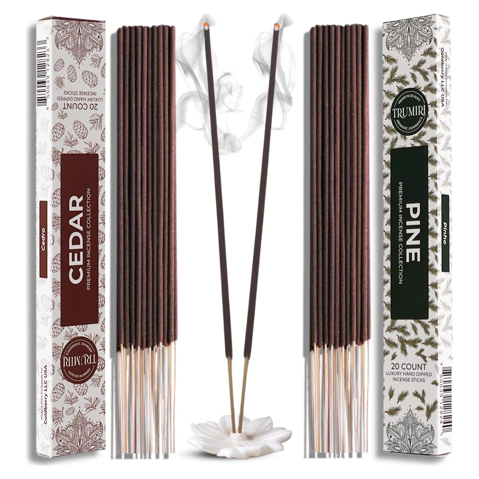 Varitas de Incienso Trumiri - 40 Piezas Cedro y Pino