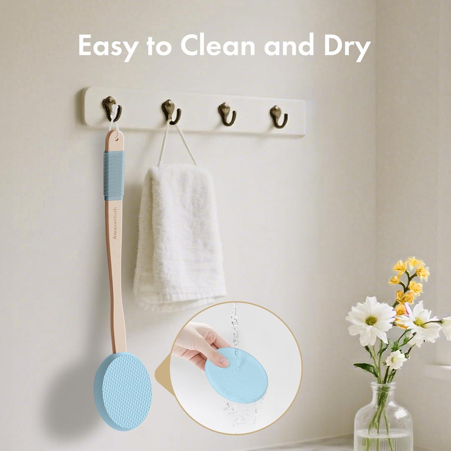 Aplicador de Loción AmazerBath con Mango Largo y 4 Almohadillas