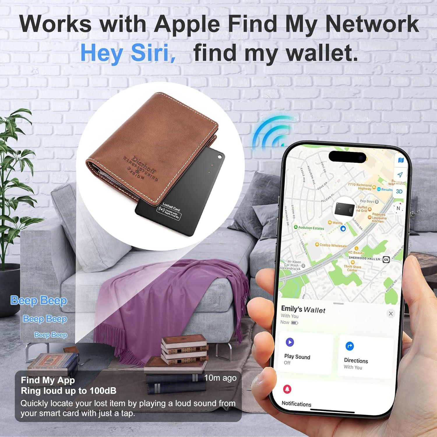 Rastreador Bluetooth MINGJIXIN Air Wallet para iOS - Recargable y Resistente al Agua