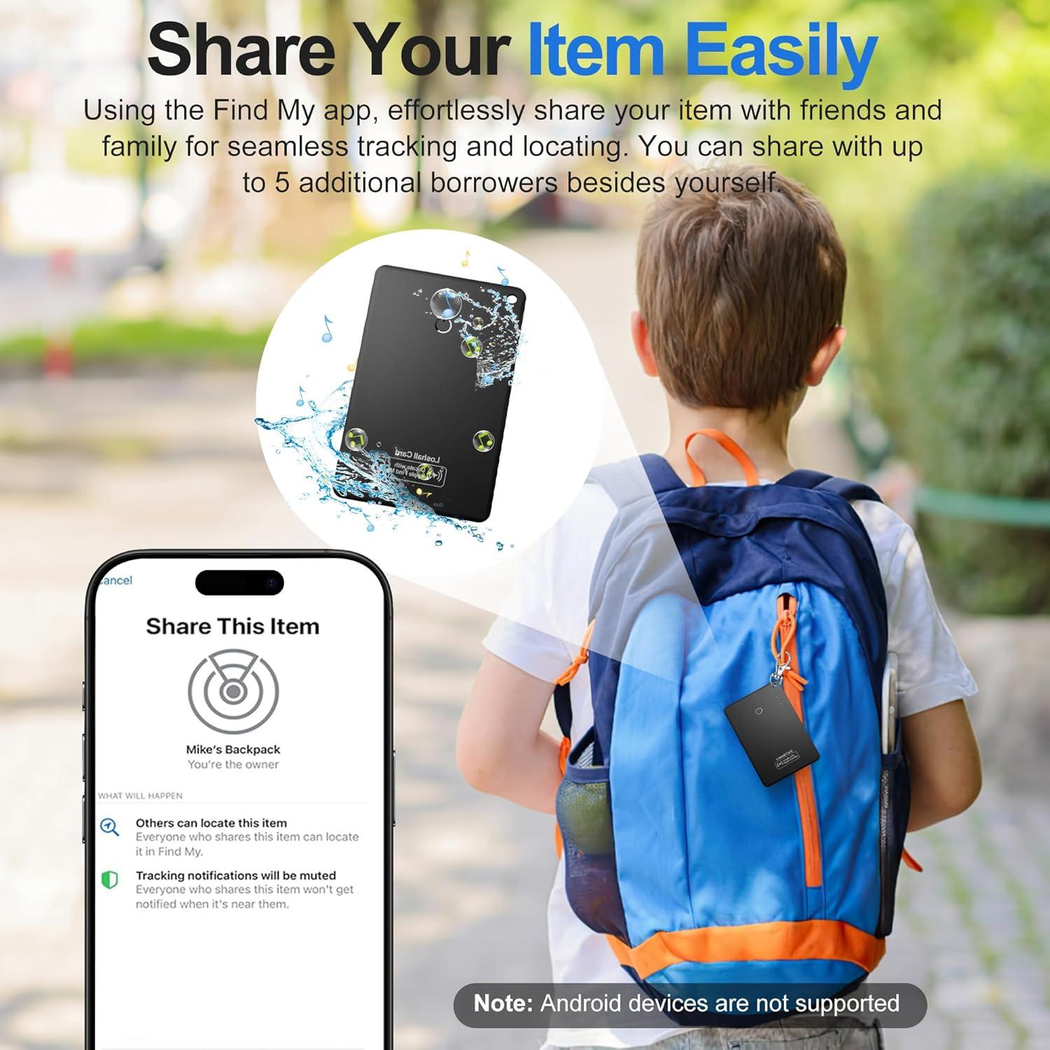 Rastreador Bluetooth MINGJIXIN Air Wallet para iOS - Recargable y Resistente al Agua