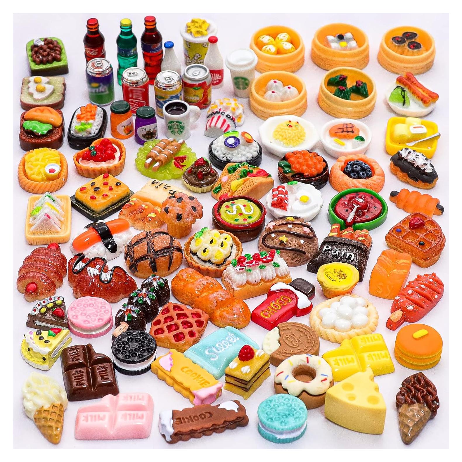 80 Piezas Mini Comida y Bebidas LUYI Accesorios para Muñecas