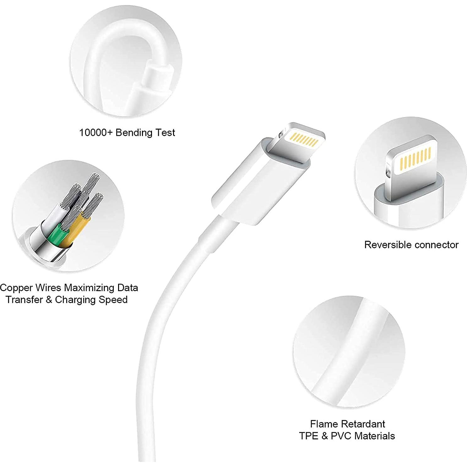 Cargador Rápido para iPhone 2Pack + Cable Lightning MFi