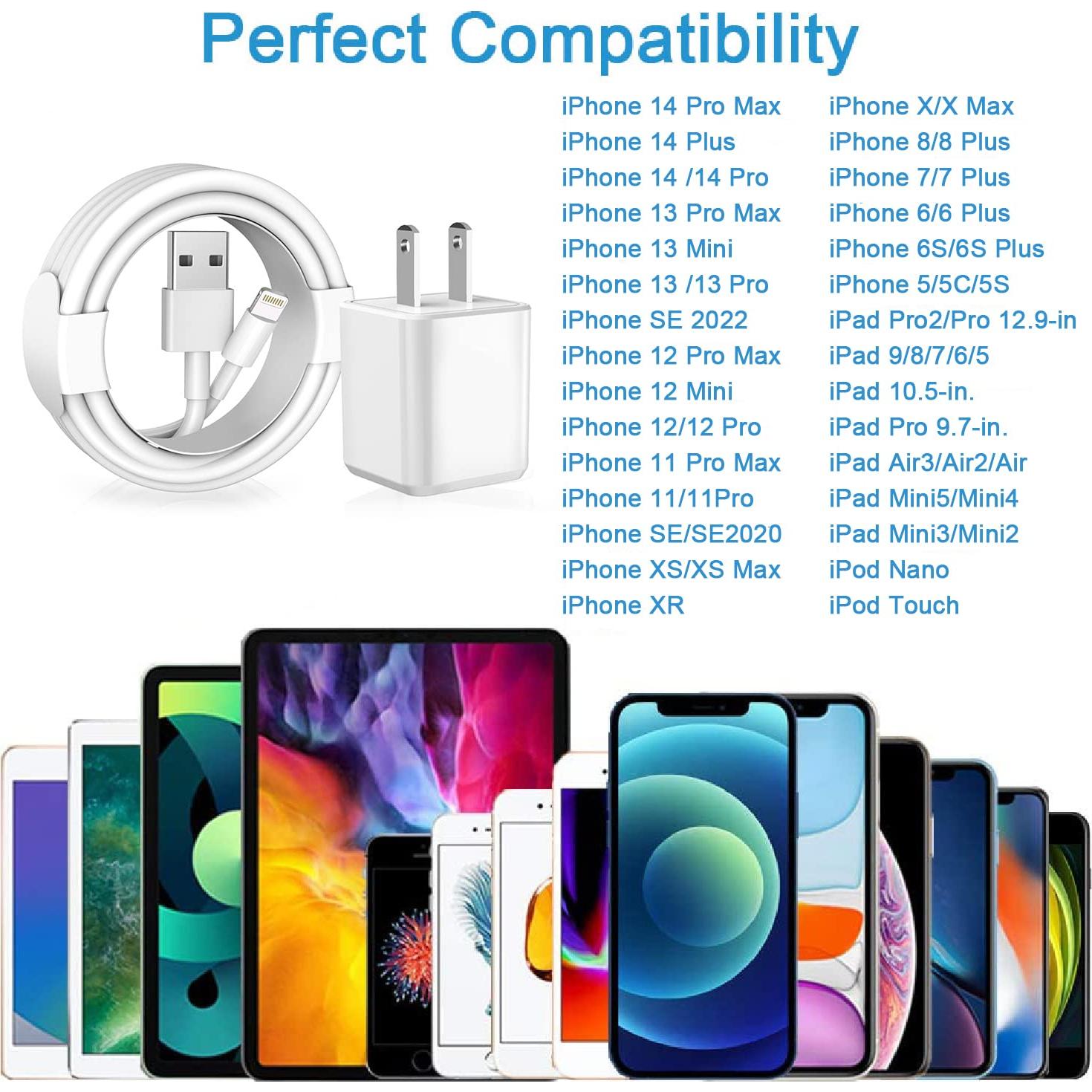 Cargador Rápido para iPhone 2Pack + Cable Lightning MFi