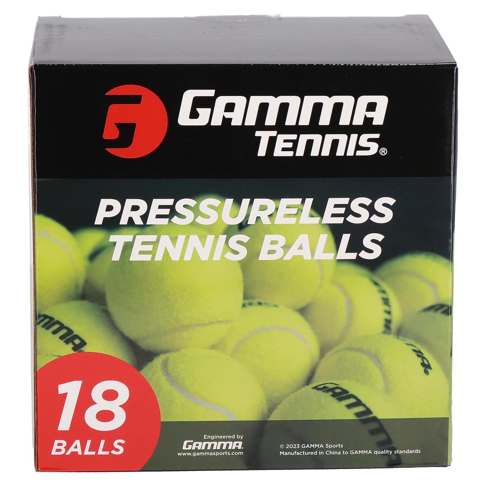 Caja de 18 pelotas de tenis sin presión GAMMA - Duraderas y versátiles