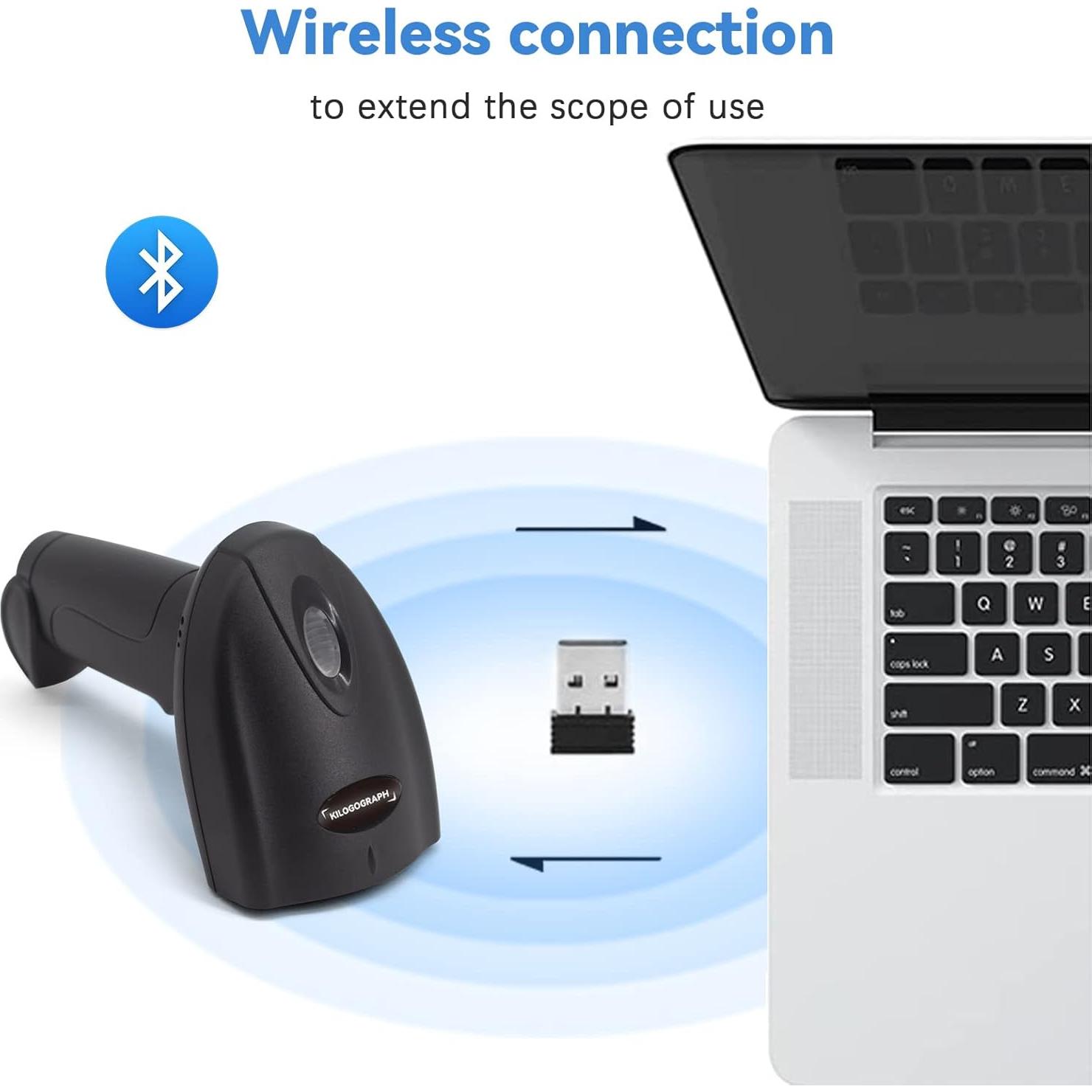 Escáner de Código QR Inalámbrico KILOGOGRAPH con Soporte