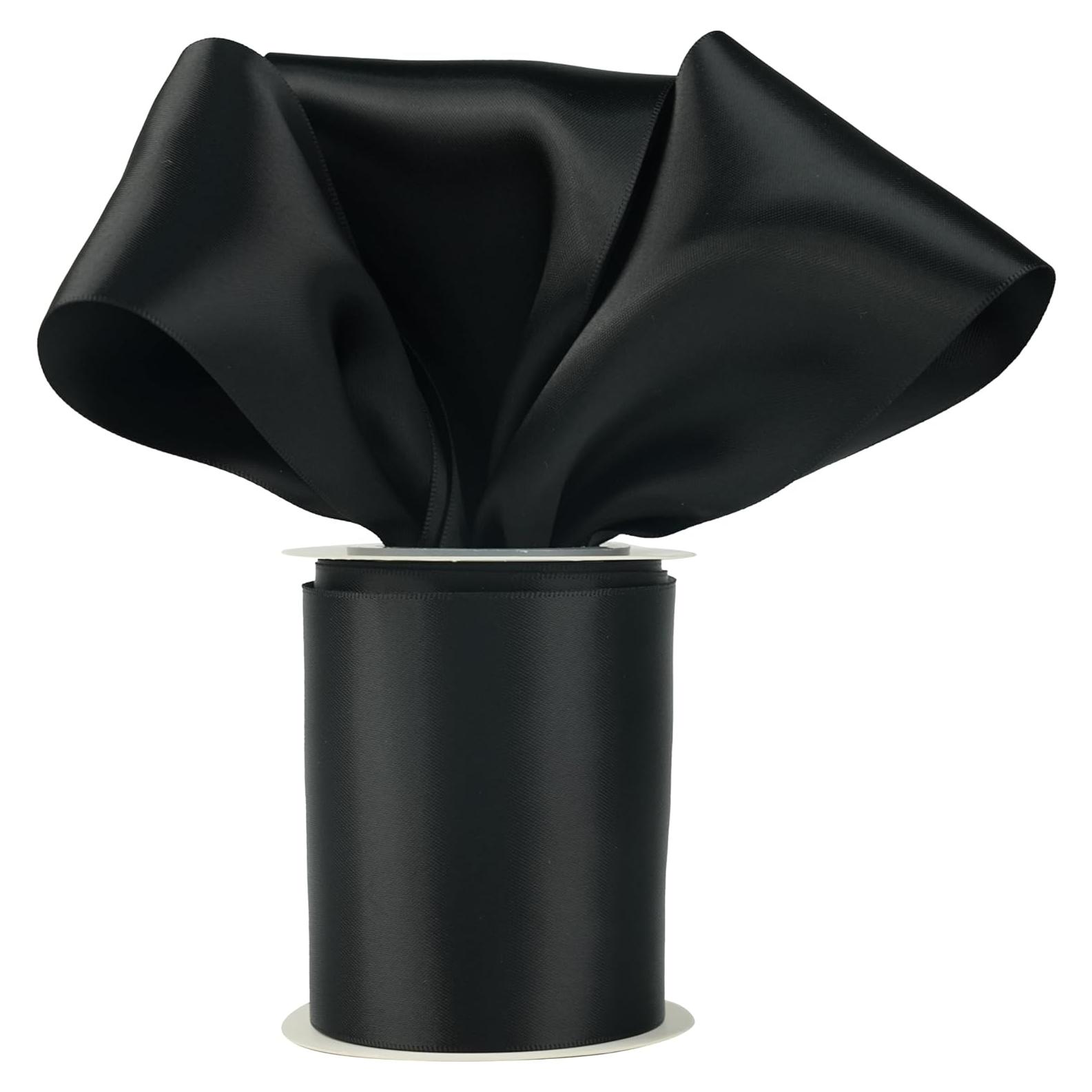 Cinta de Satén Doble Cara DINDOSAL 7.62 cm x 9.14 m Negra