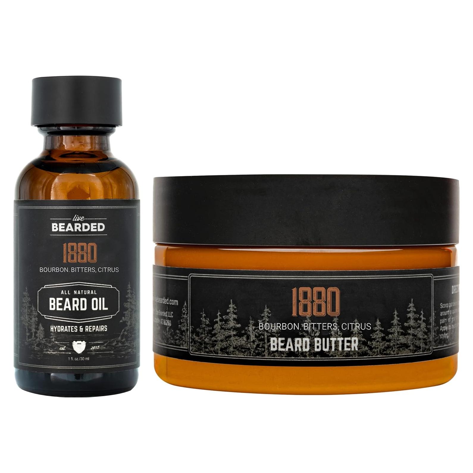 Kit Cuidado Barba Live Bearded - Aroma 1880 - 100% Natural