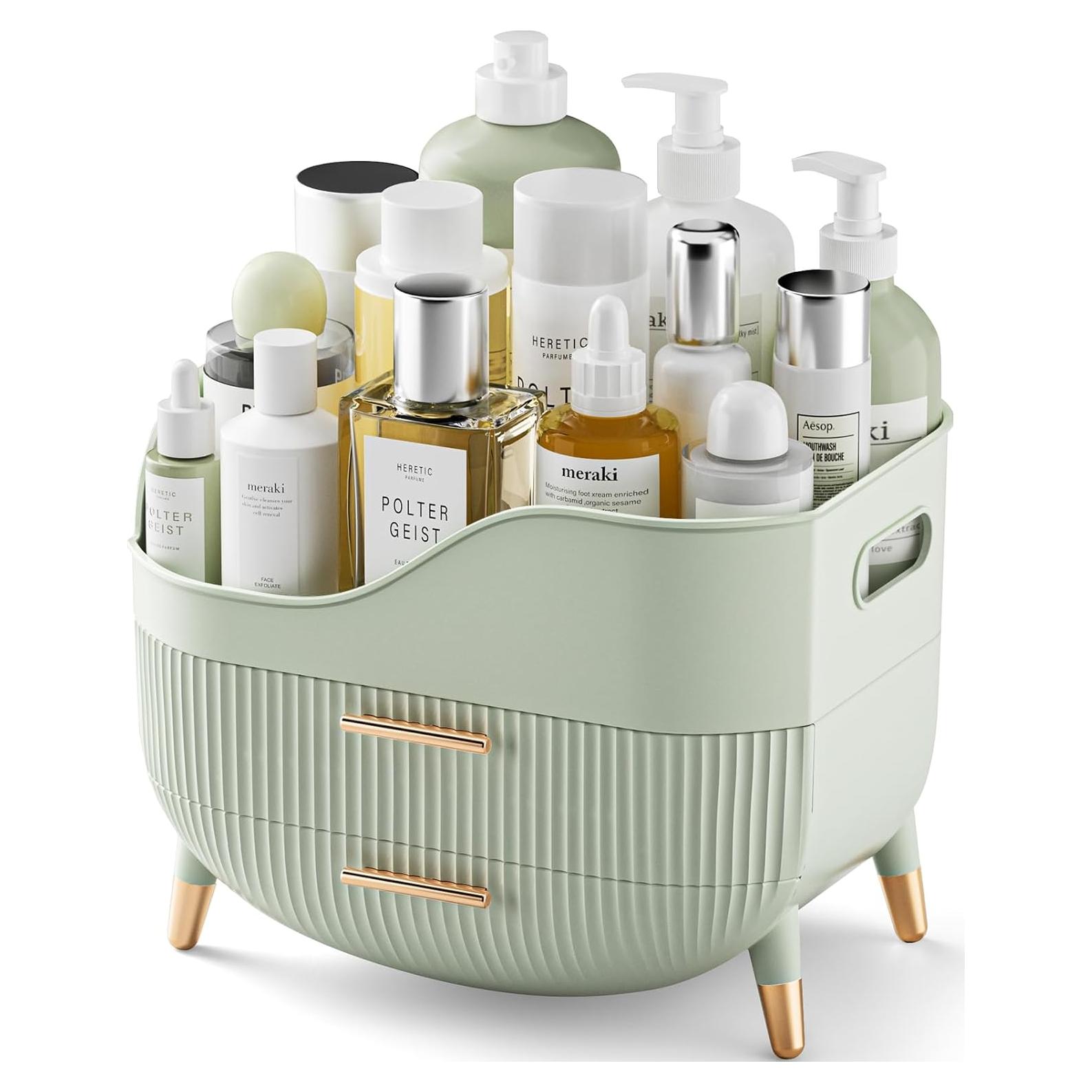 Organizador de Maquillaje Pajiriona Verde Salvia 2 Cajones