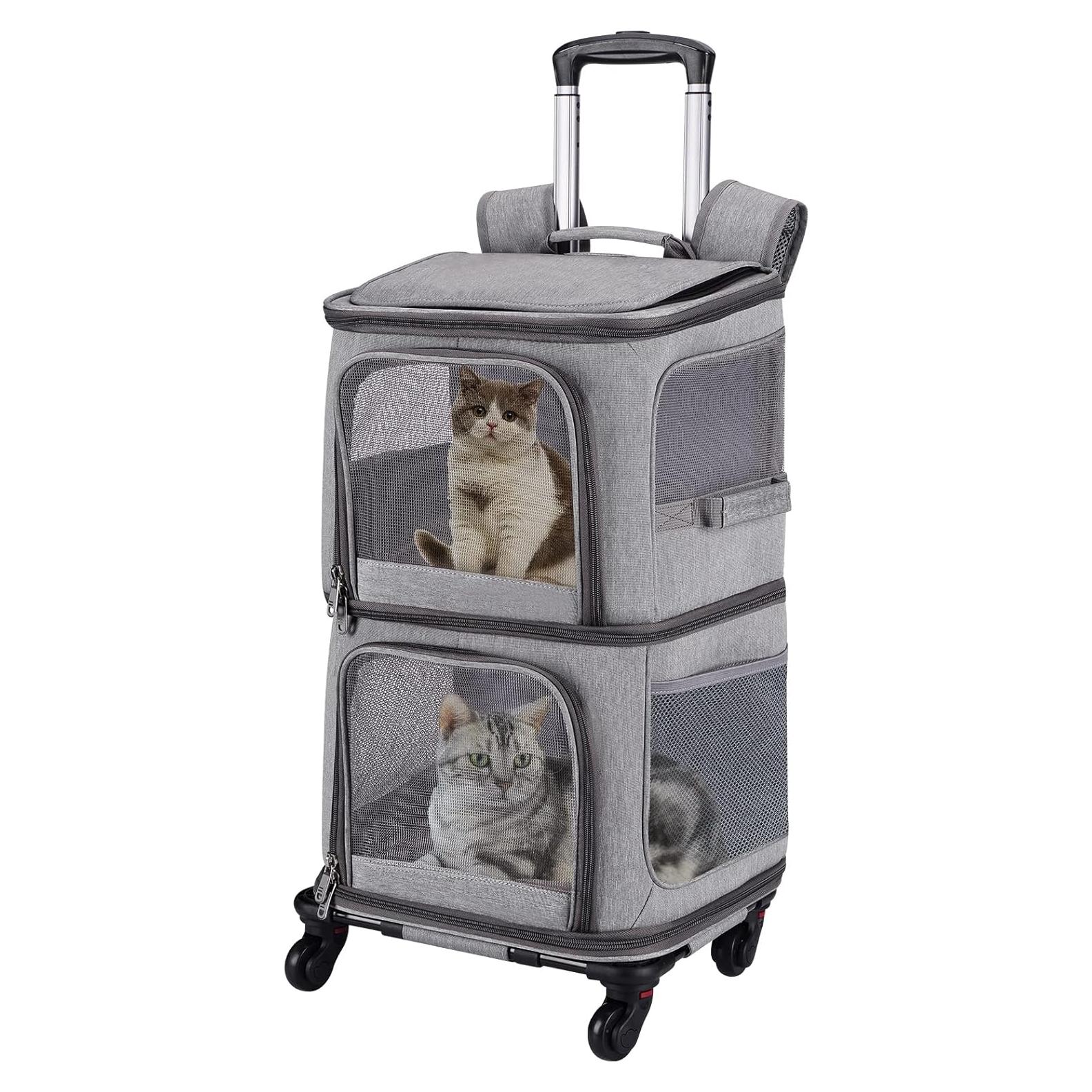 Mochila Transportadora Doble VOISTINO para Mascotas Gris