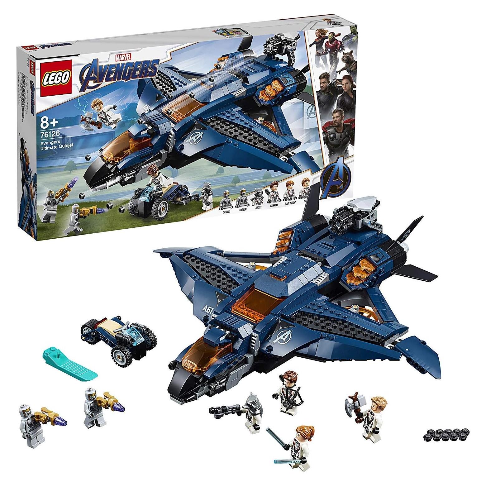 LEGO Quinjet Marvel 76126 con Black Widow y Thor