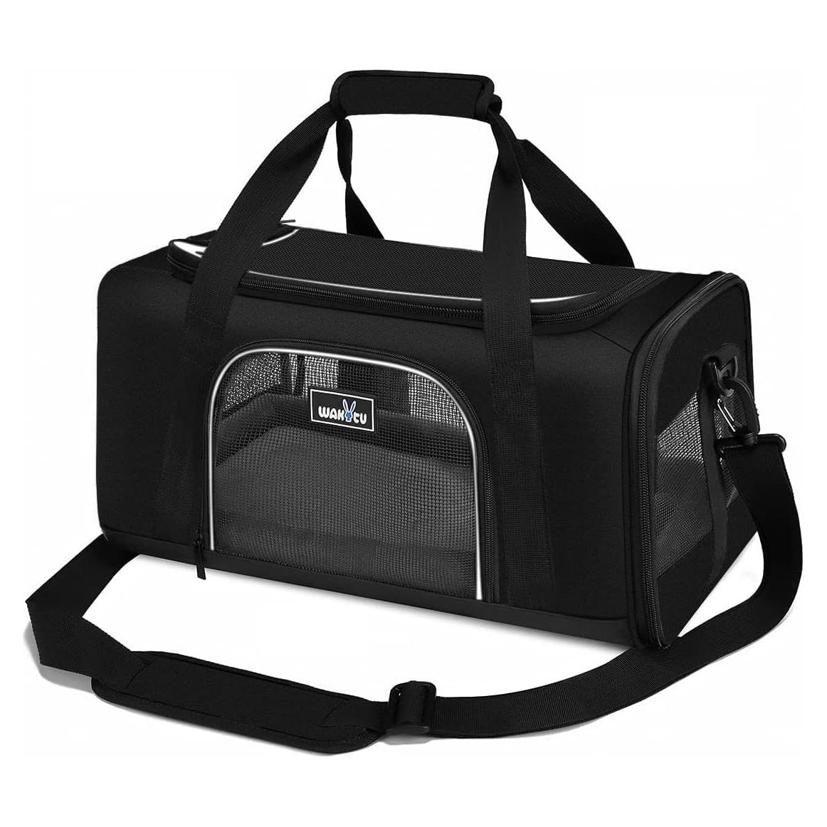 Transportín Wakytu para Gatos y Perros Pequeños Negro