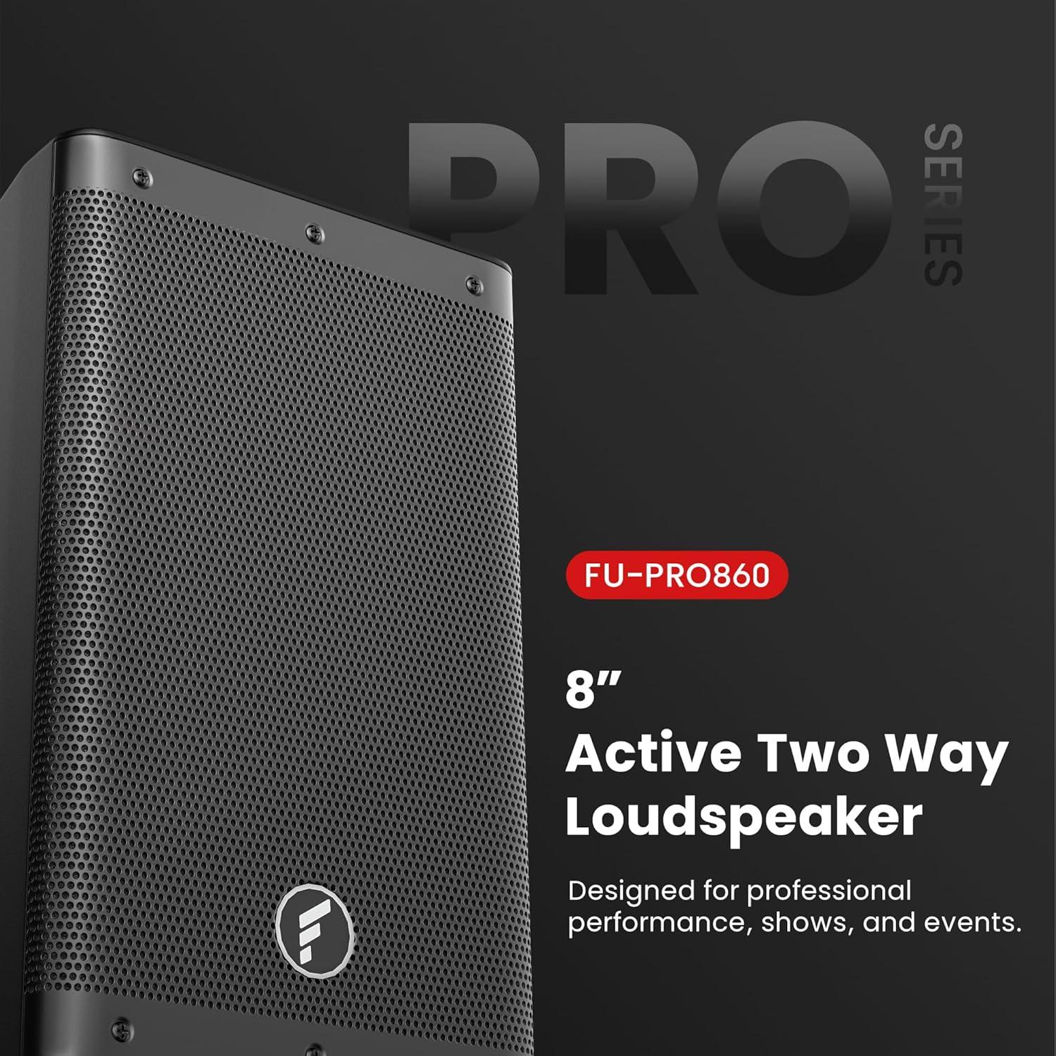 Altavoces PA FEUR FU-PRO860 8" 1000W Bluetooth DSP