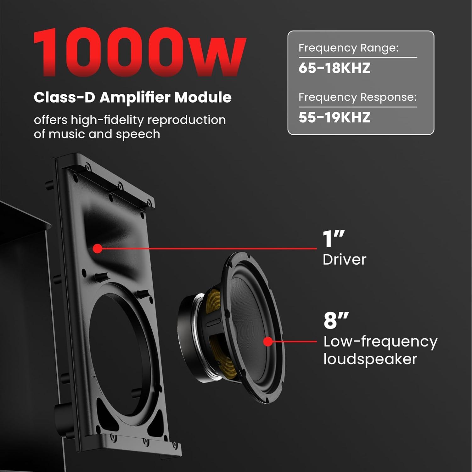 Altavoces PA FEUR FU-PRO860 8" 1000W Bluetooth DSP