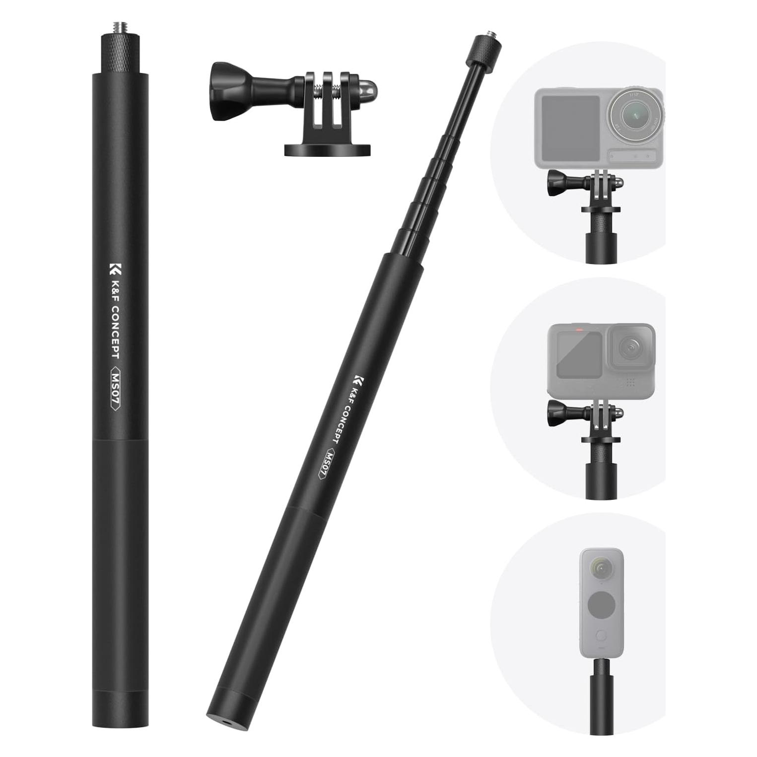 K&F Concept Palo de Selfie Invisible 153cm para GoPro y DJI