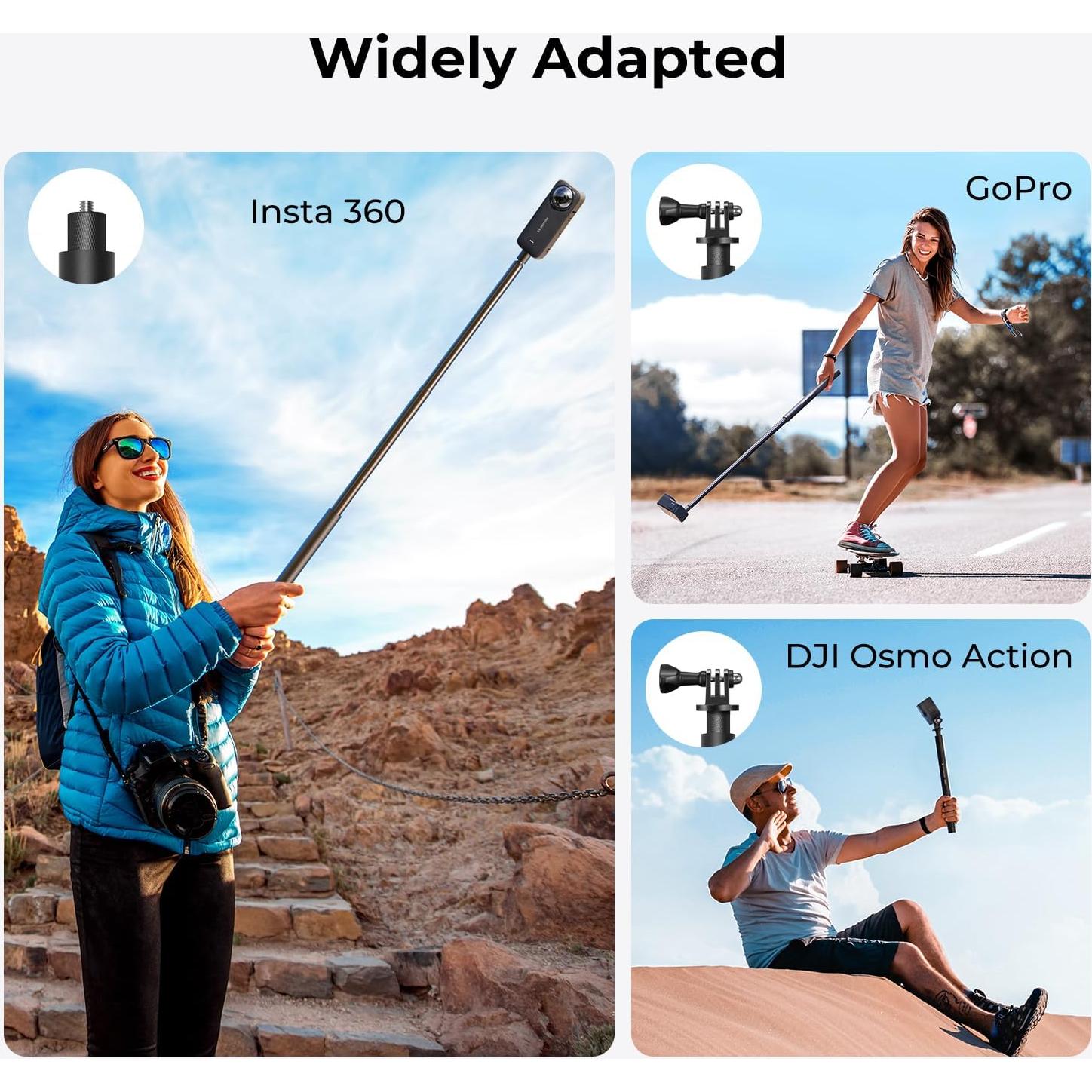 K&F Concept Palo de Selfie Invisible 153cm para GoPro y DJI