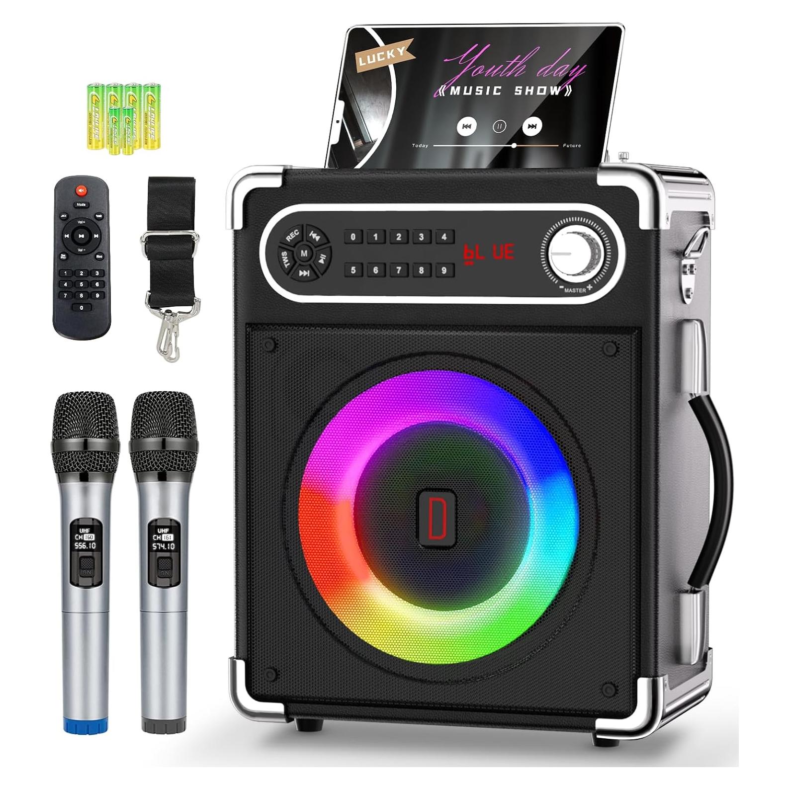 Máquina de Karaoke Voijump con 2 Micrófonos Inalámbricos