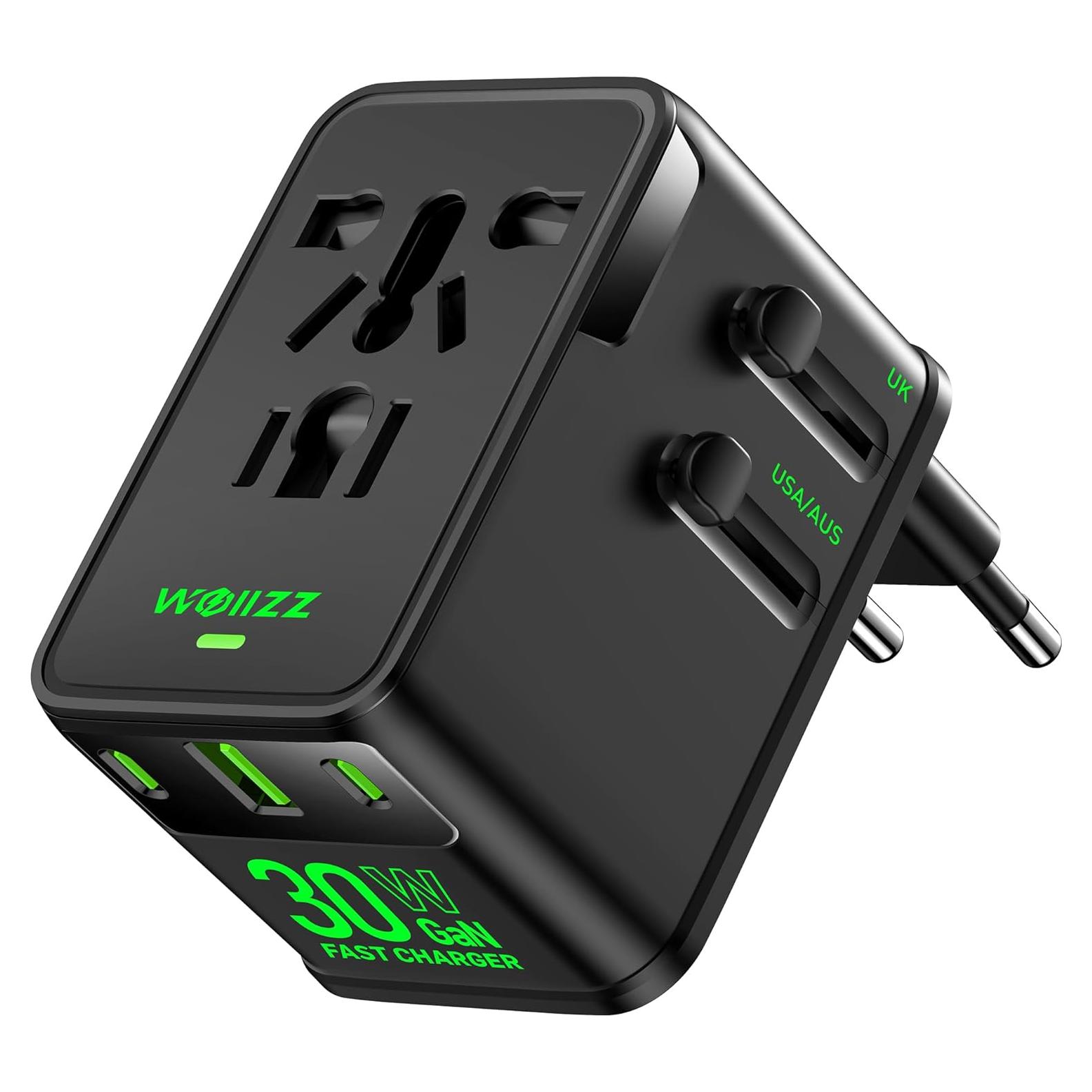 Adaptador de Viaje Universal Wollzz 30W con 4 Puertos