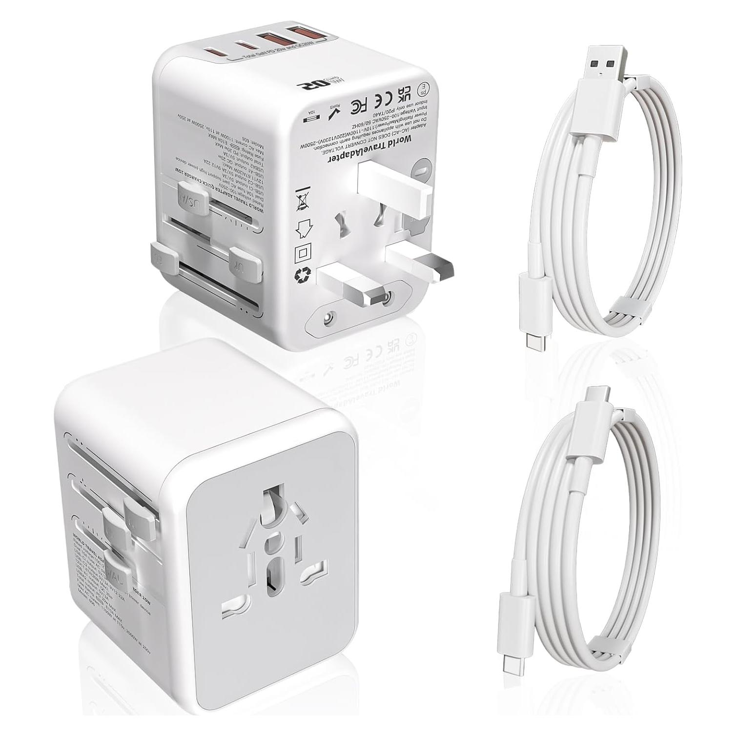 Adaptador de Viaje Universal 20W DONGGUAN 2 Puertos USB-C y A