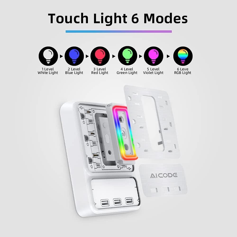 Extensor de Enchufe AICODE 6 Salidas CA y 3 USB 3.2A