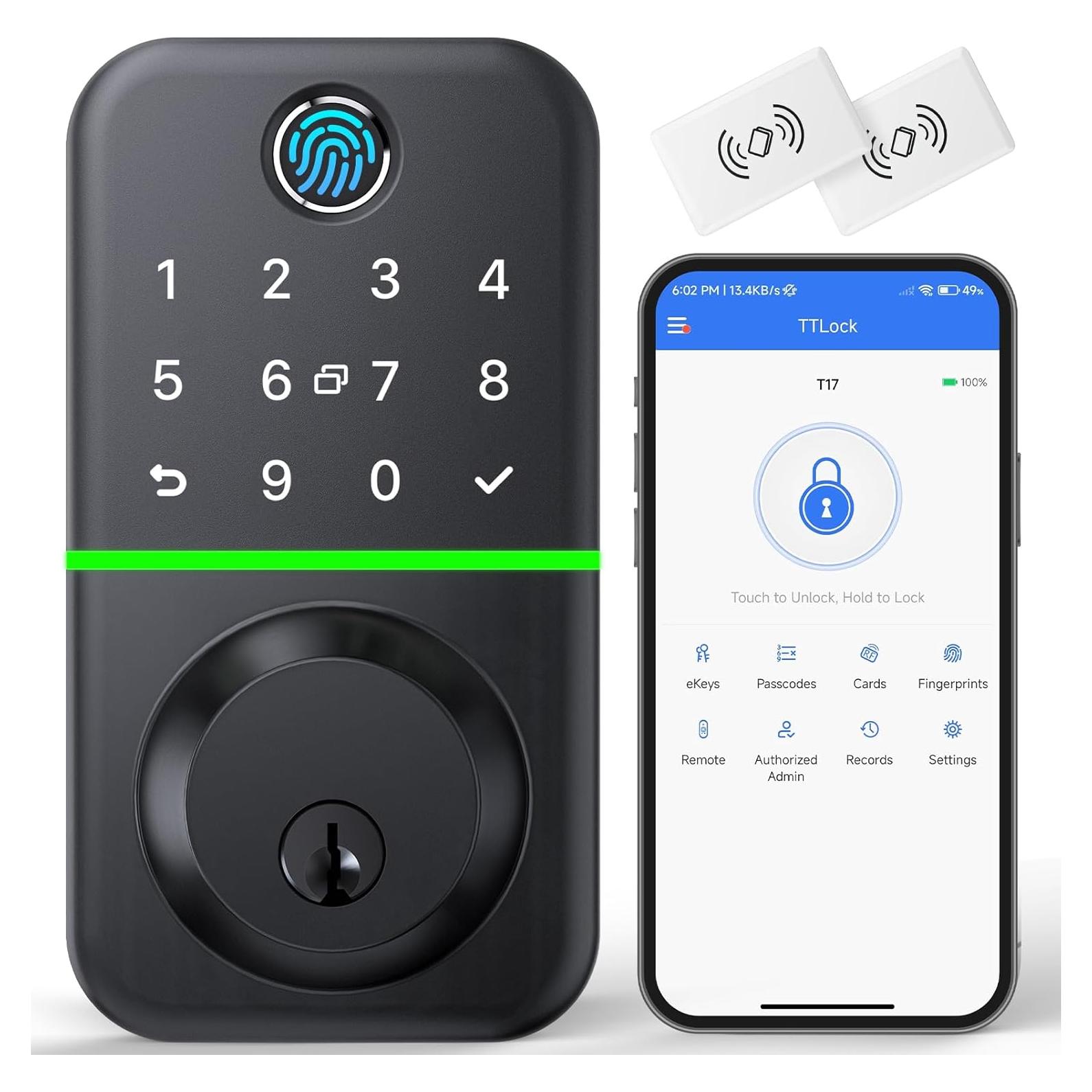 Cerradura Inteligente KUCACCI T17 con Teclado y Huella Dactilar