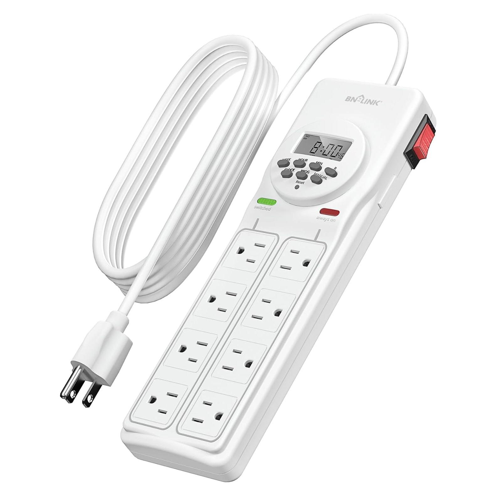 Regleta de Sobretensión BN-LINK 8 Salidas con Temporizador Digital