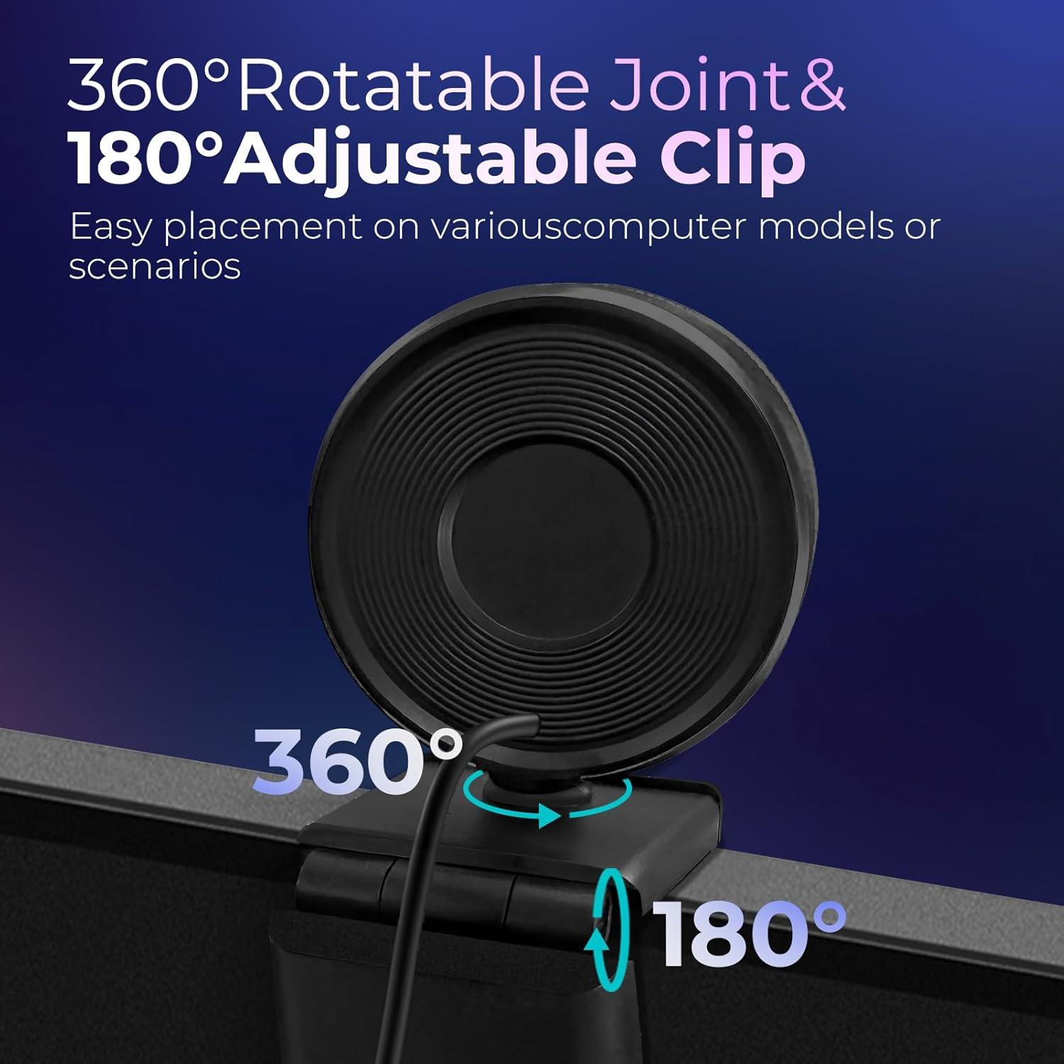 Cámara Web 4K PixelForge con Micrófono y Luz Integrada